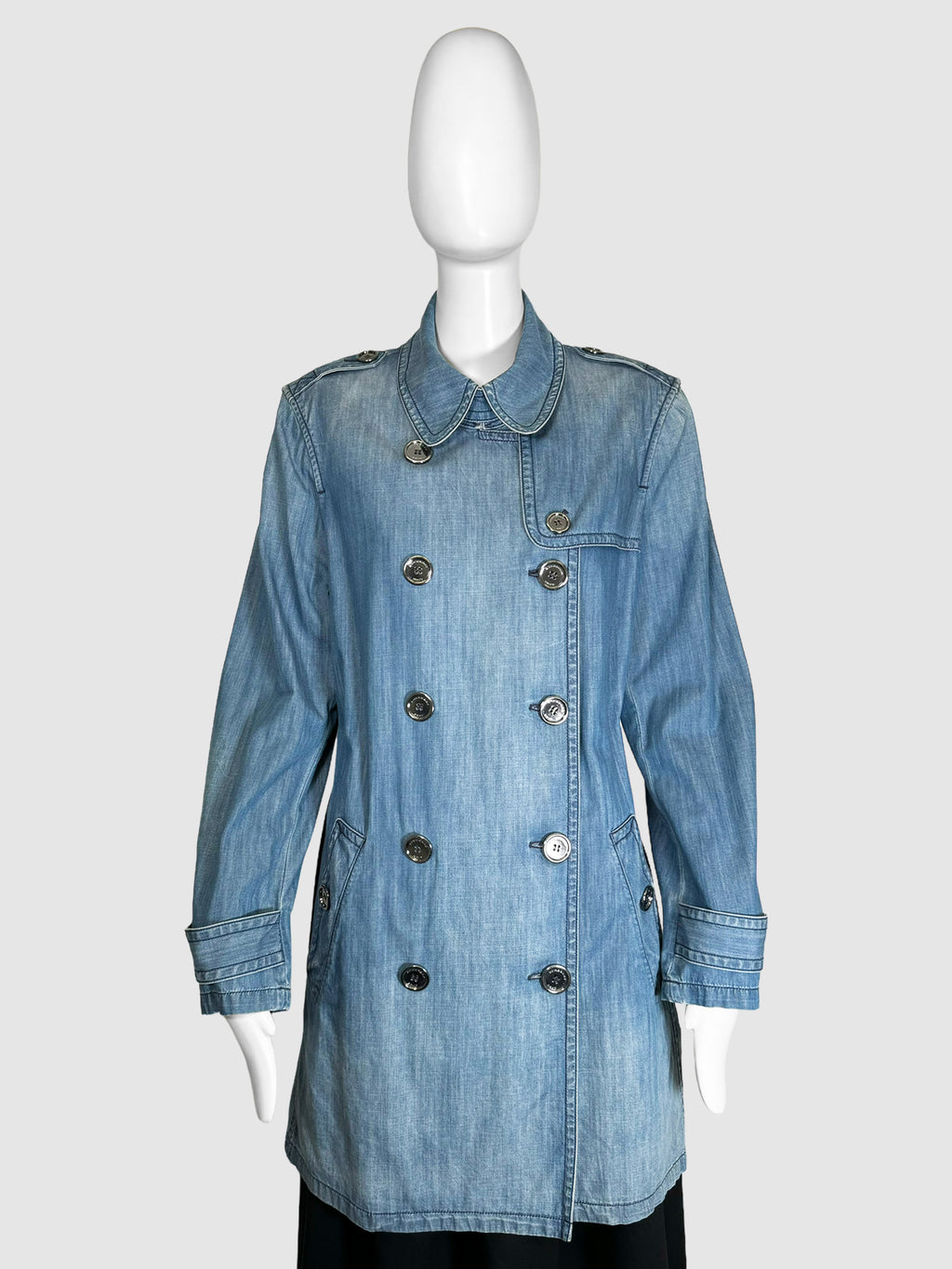Denim Trench Coat - Size 14