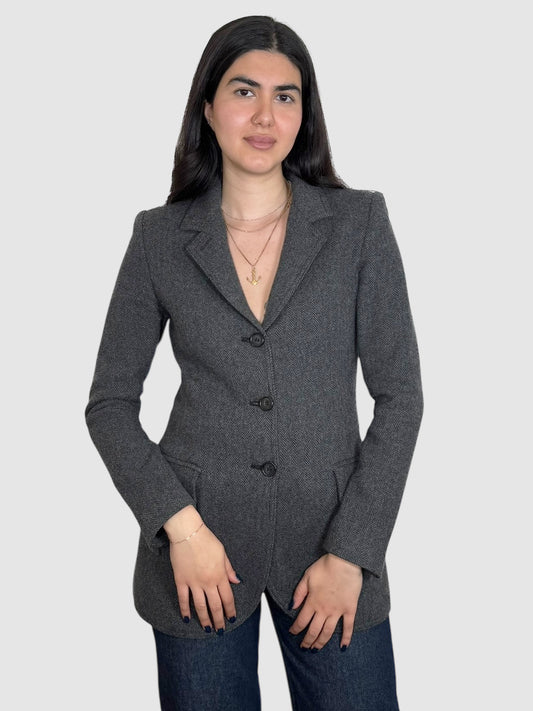 Houndstooth Wool Blazer
