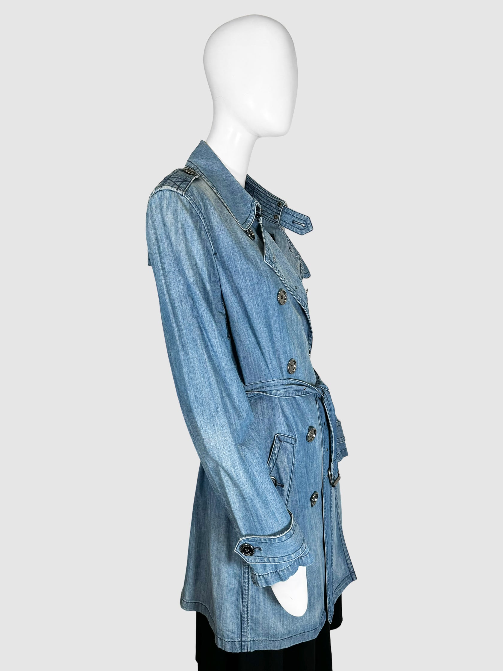 Denim Trench Coat - Size 14