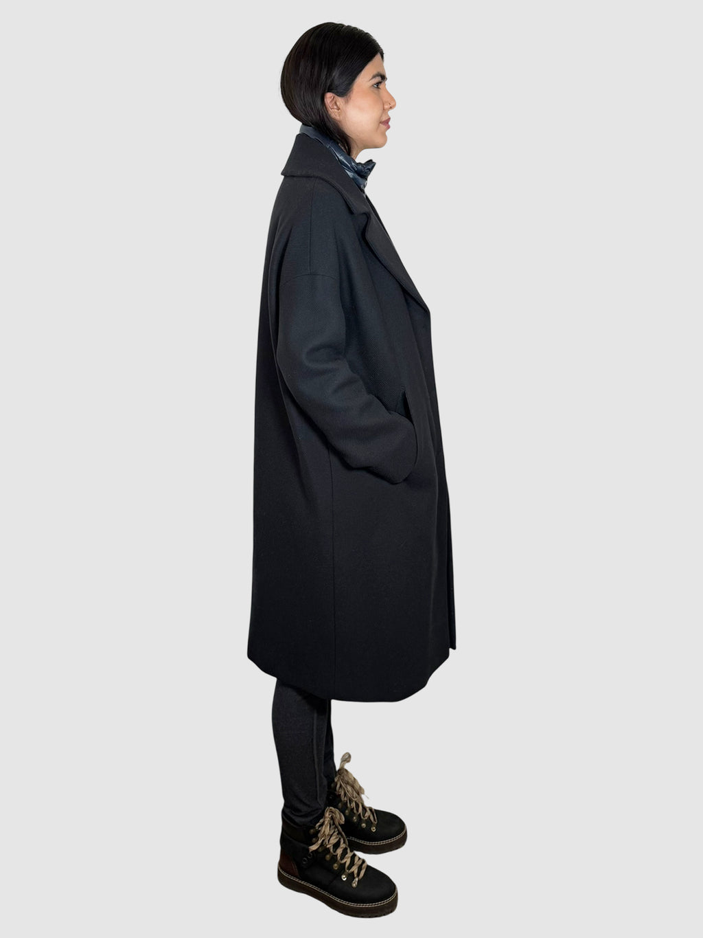 Layered Wool Nylon Coat