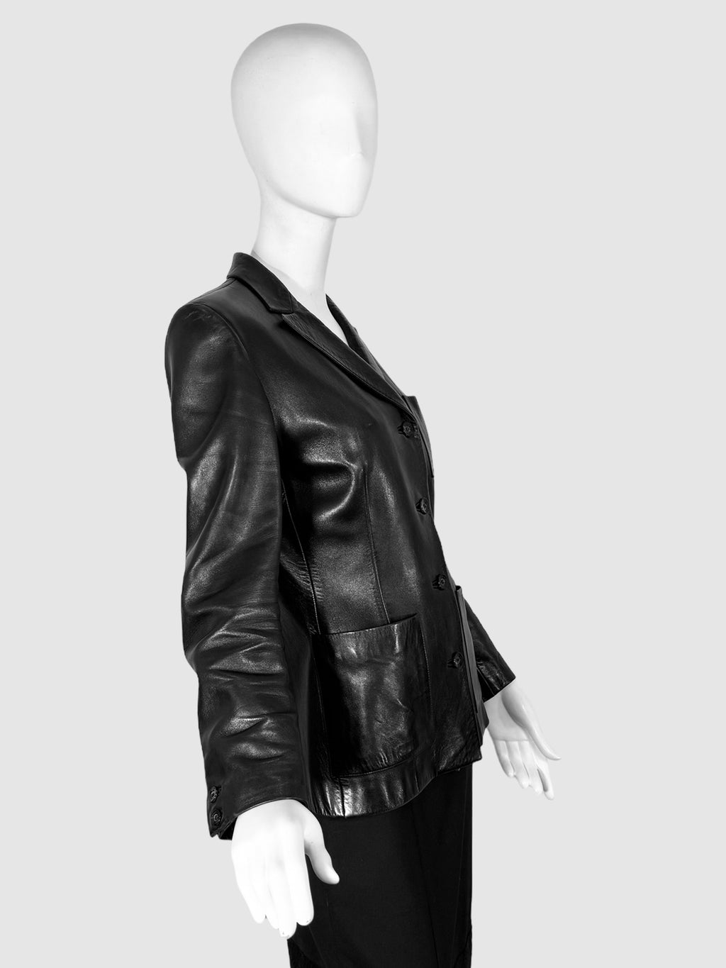 Gucci Leather Blazer Jacket - Size 44