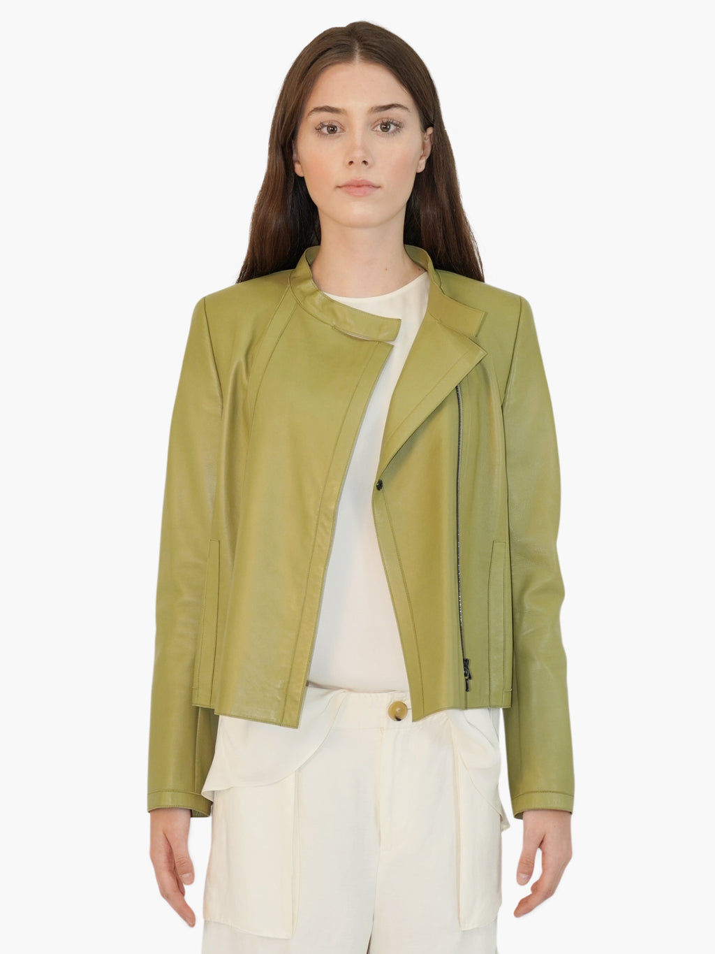 Leather Zip-Up Jacket