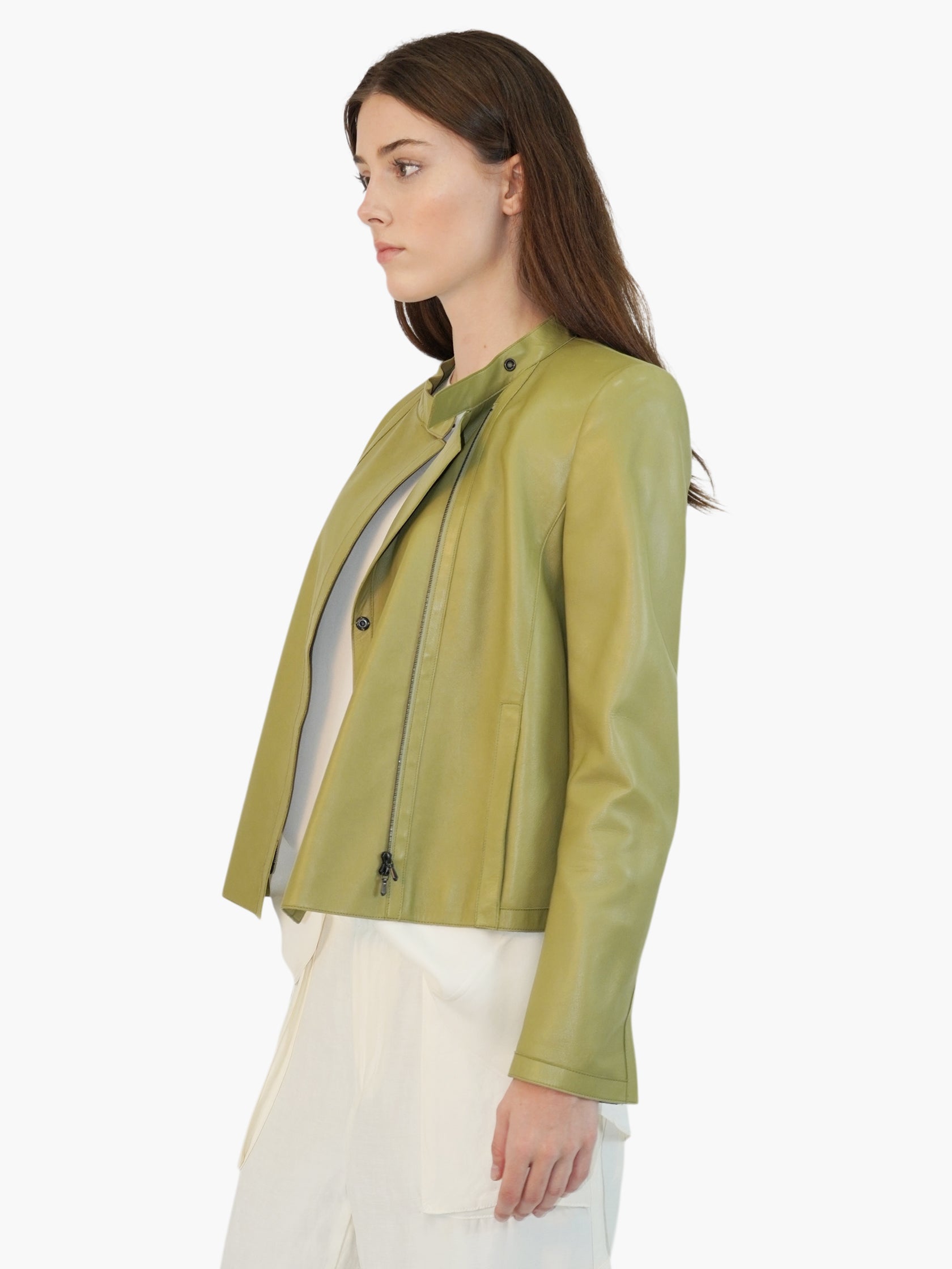 Leather Zip-Up Jacket