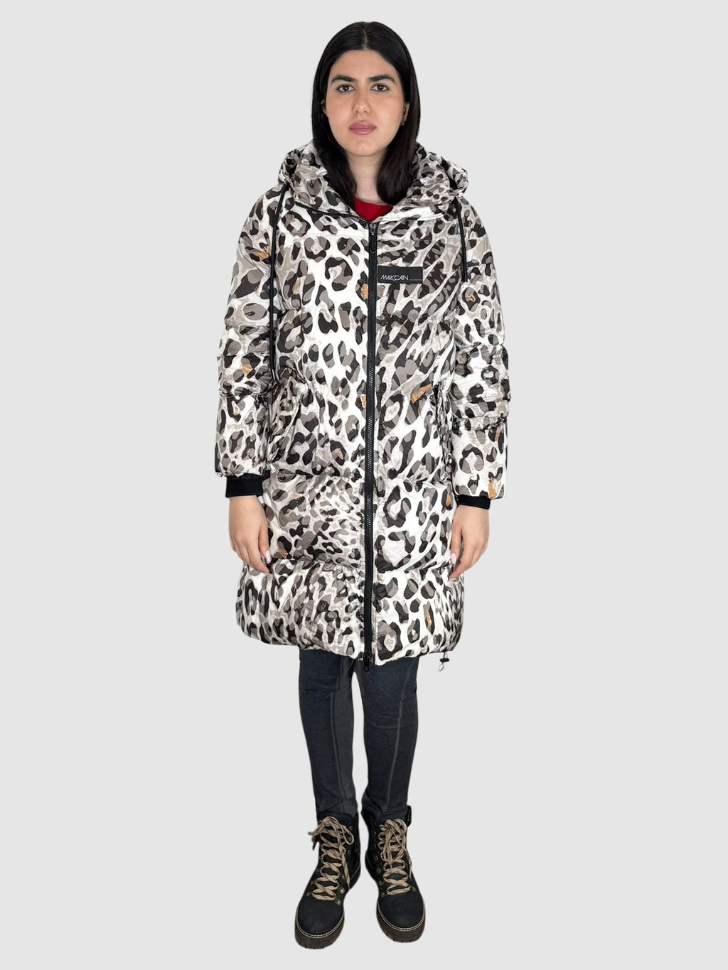 Leopard Print Puffer Coat