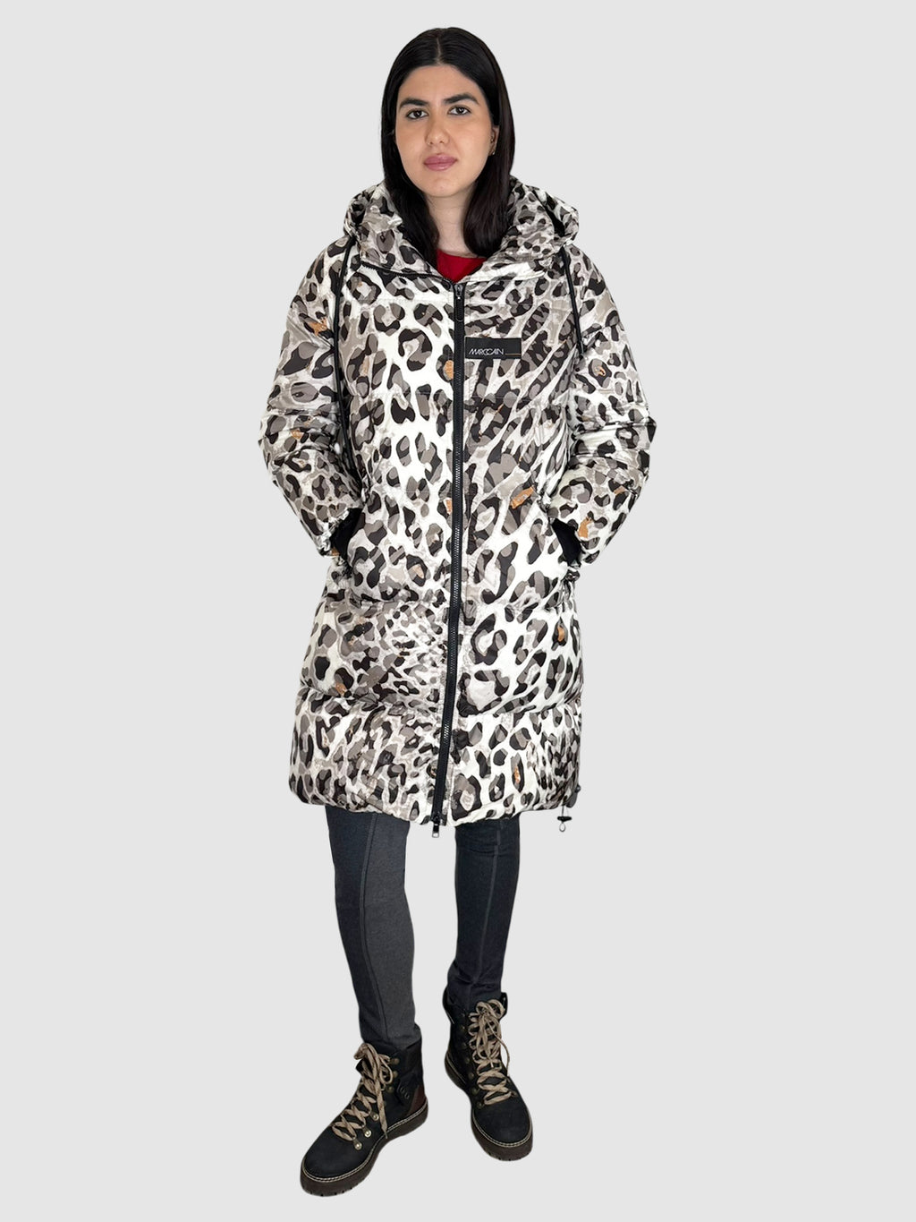 Leopard Print Puffer Coat