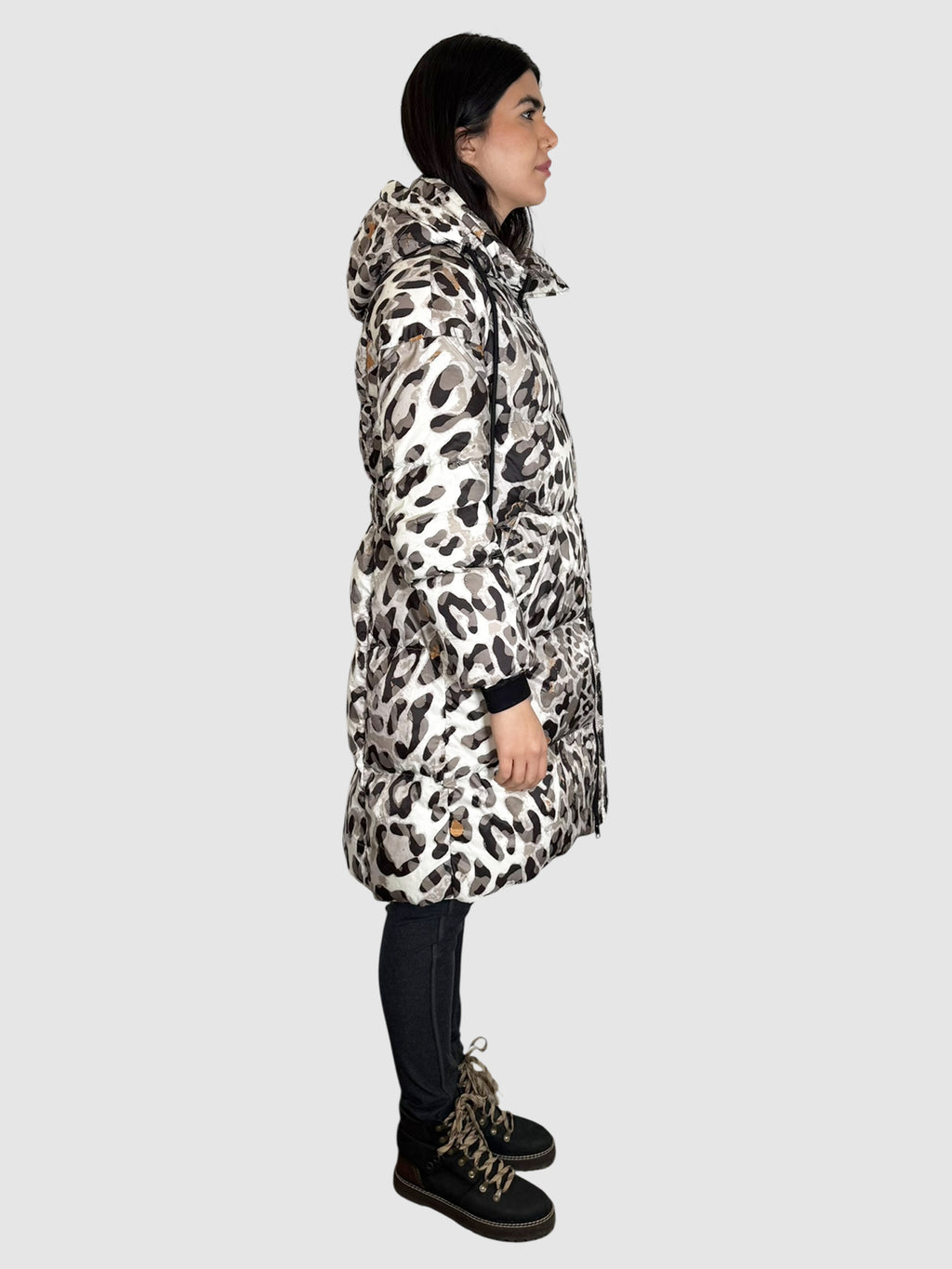 Leopard Print Puffer Coat