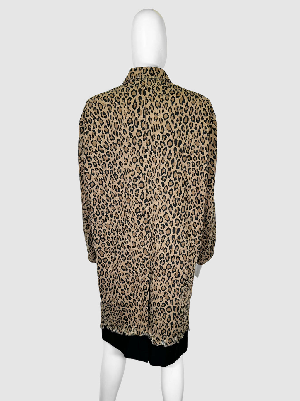 Leopard Print Button-Up Coat - Size S