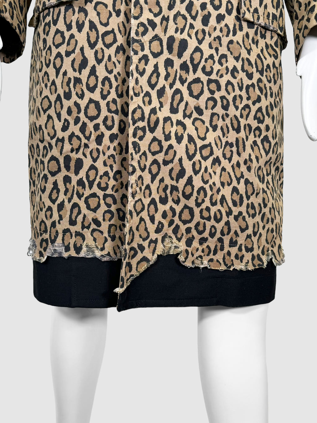 Leopard Print Button-Up Coat - Size S