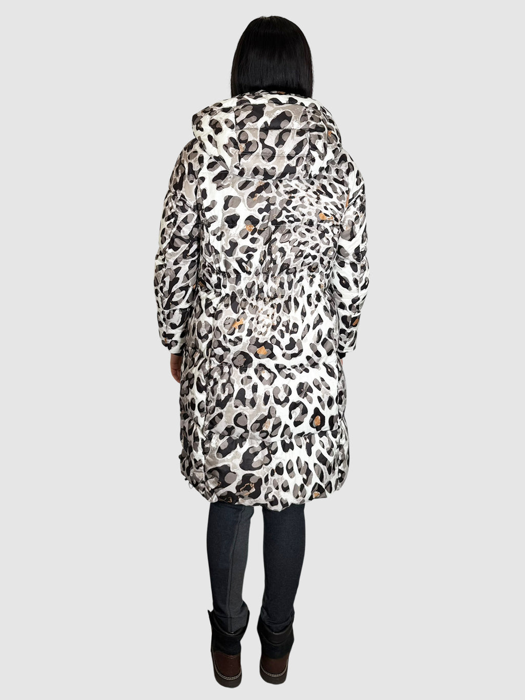 Leopard Print Puffer Coat