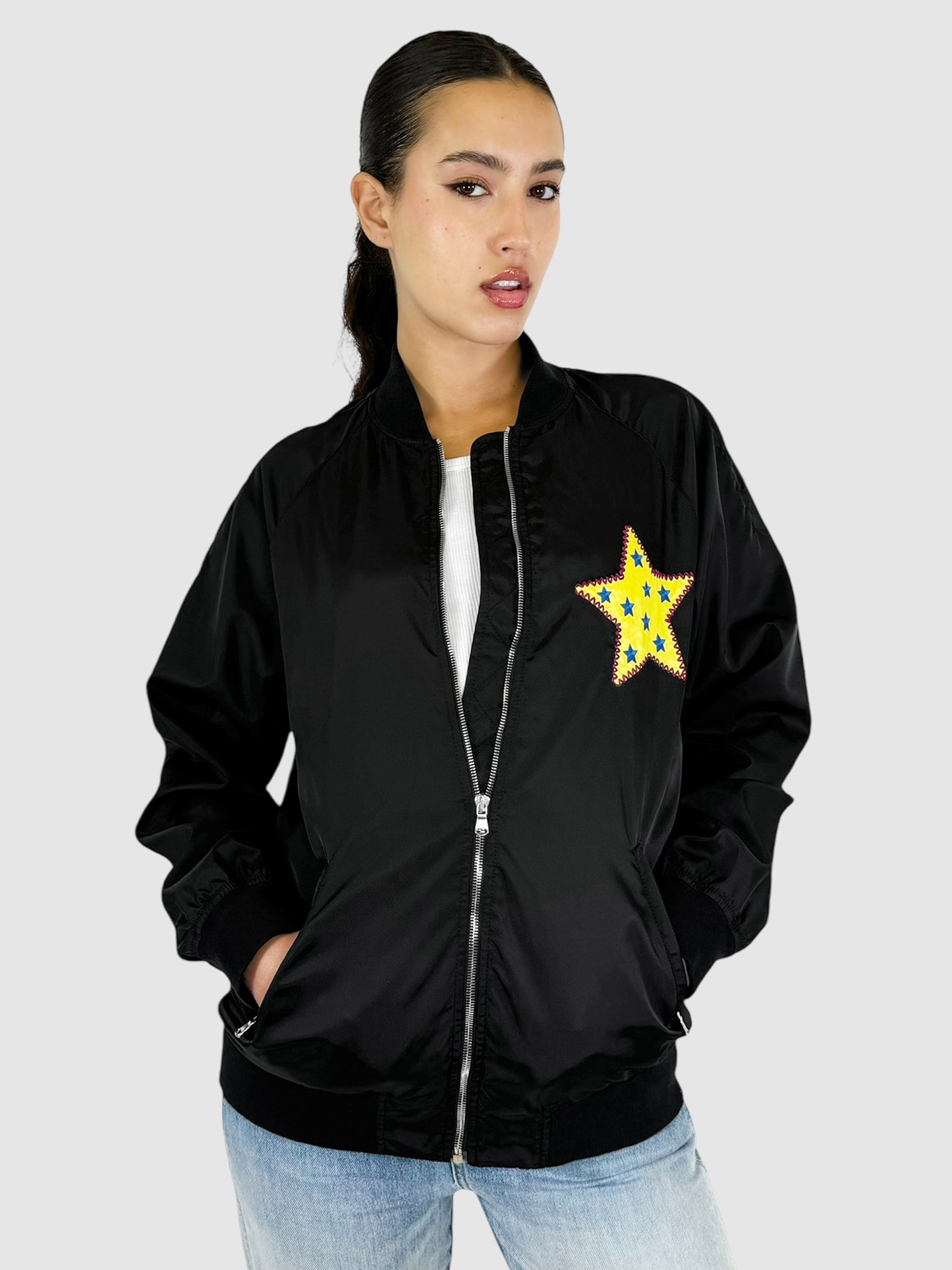 Embroidered Patch Varsity Jacket - Size 10