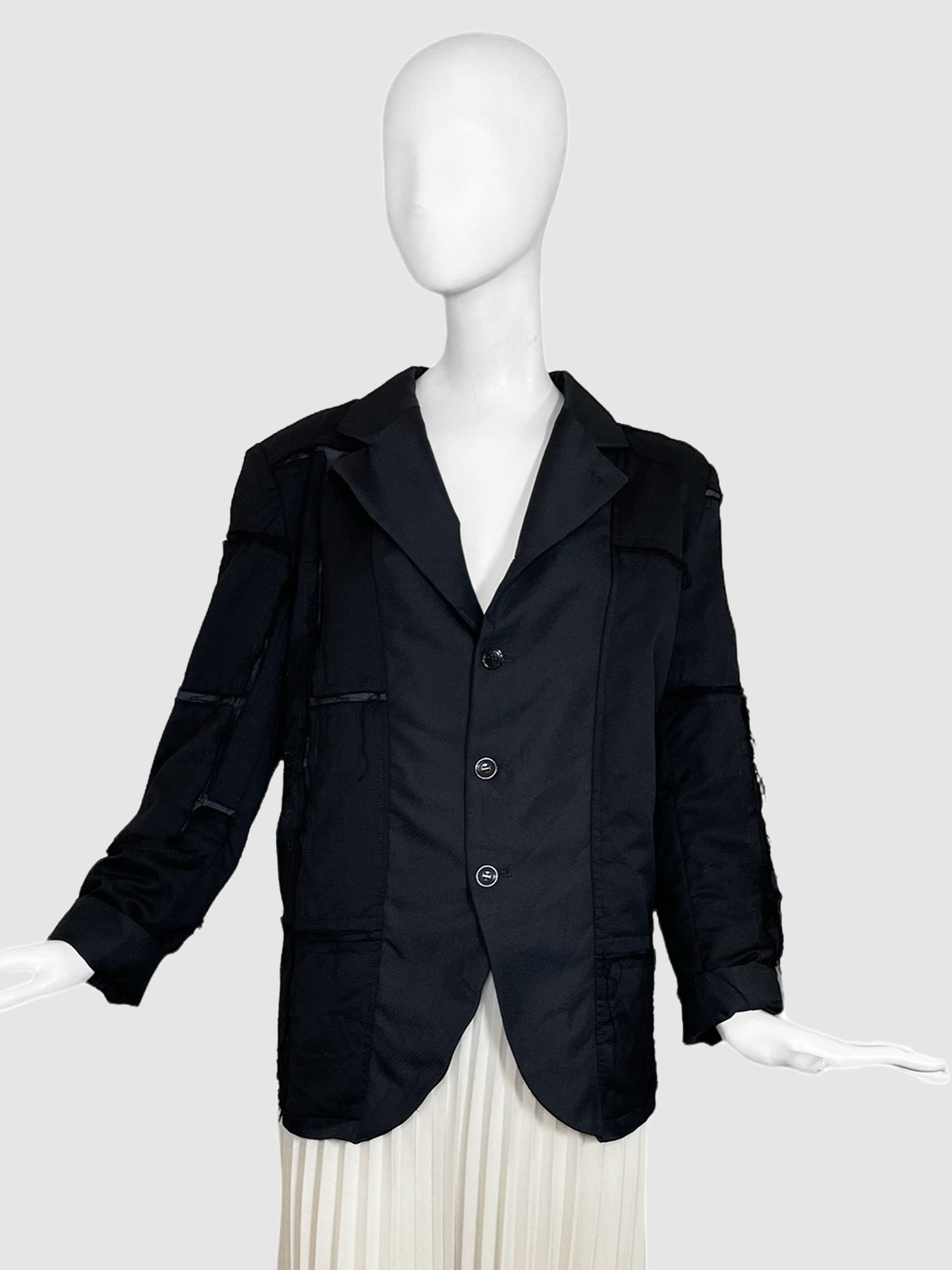 Black Comme Des Garçons Distressed Blazer - Size L