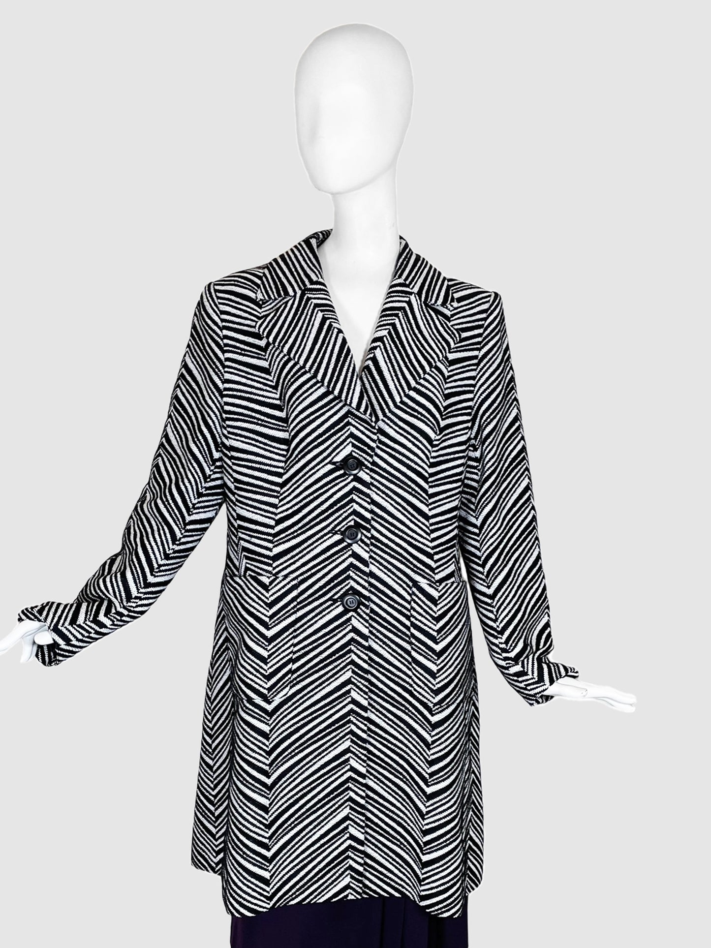 Chevron Print Coat - Size 44