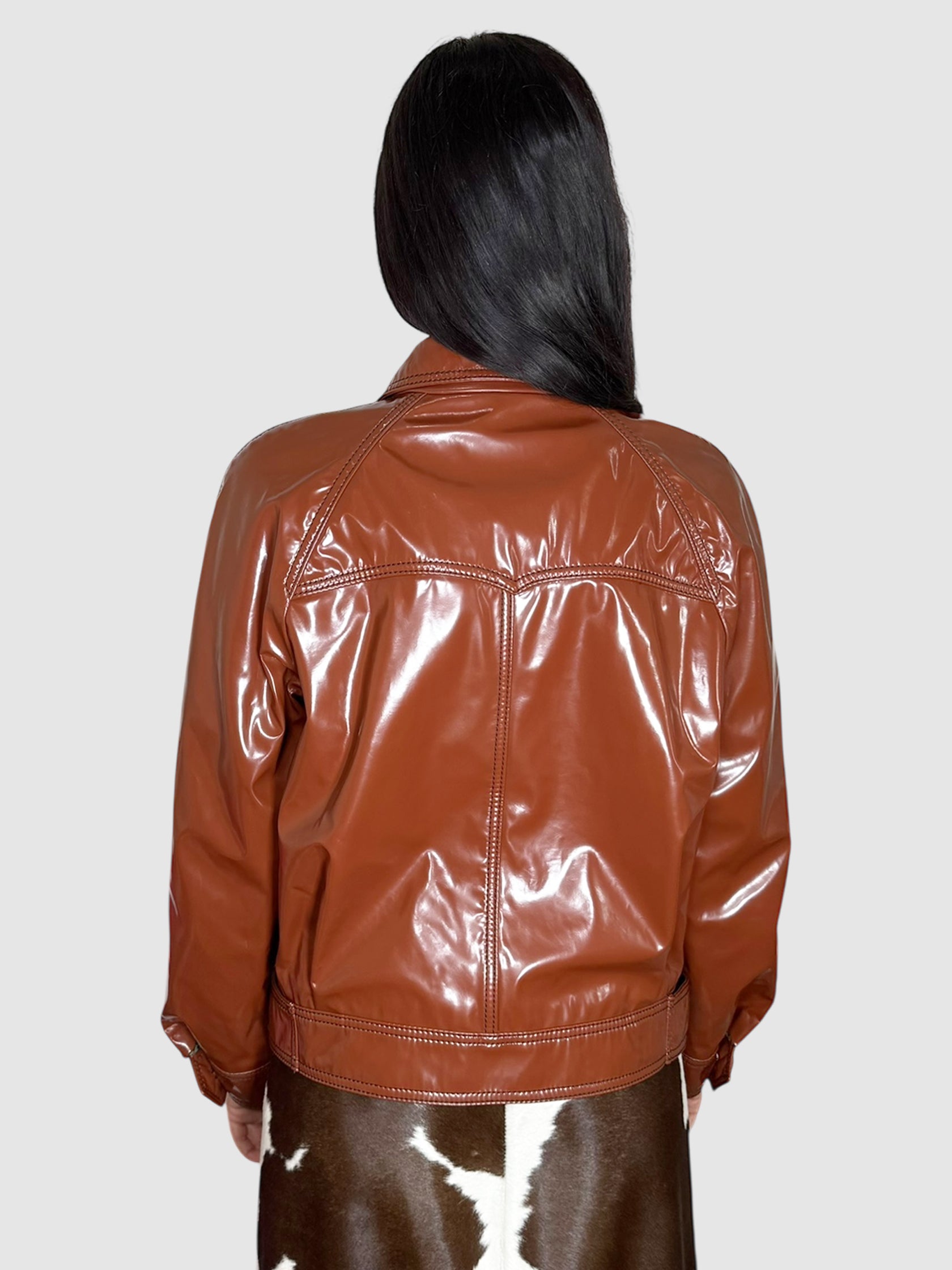 Vinyl Button-Up Jacket