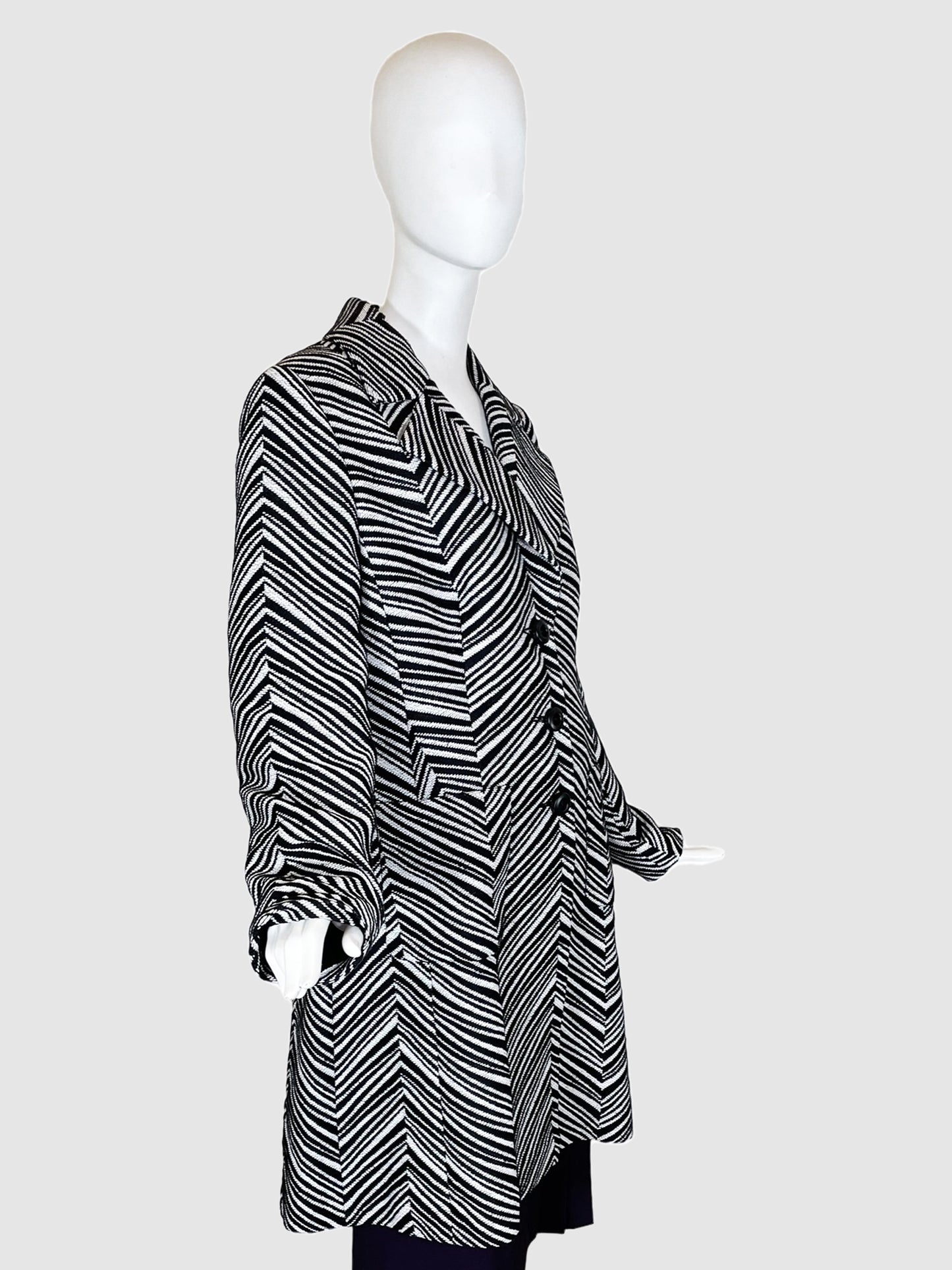 Chevron Print Coat - Size 44