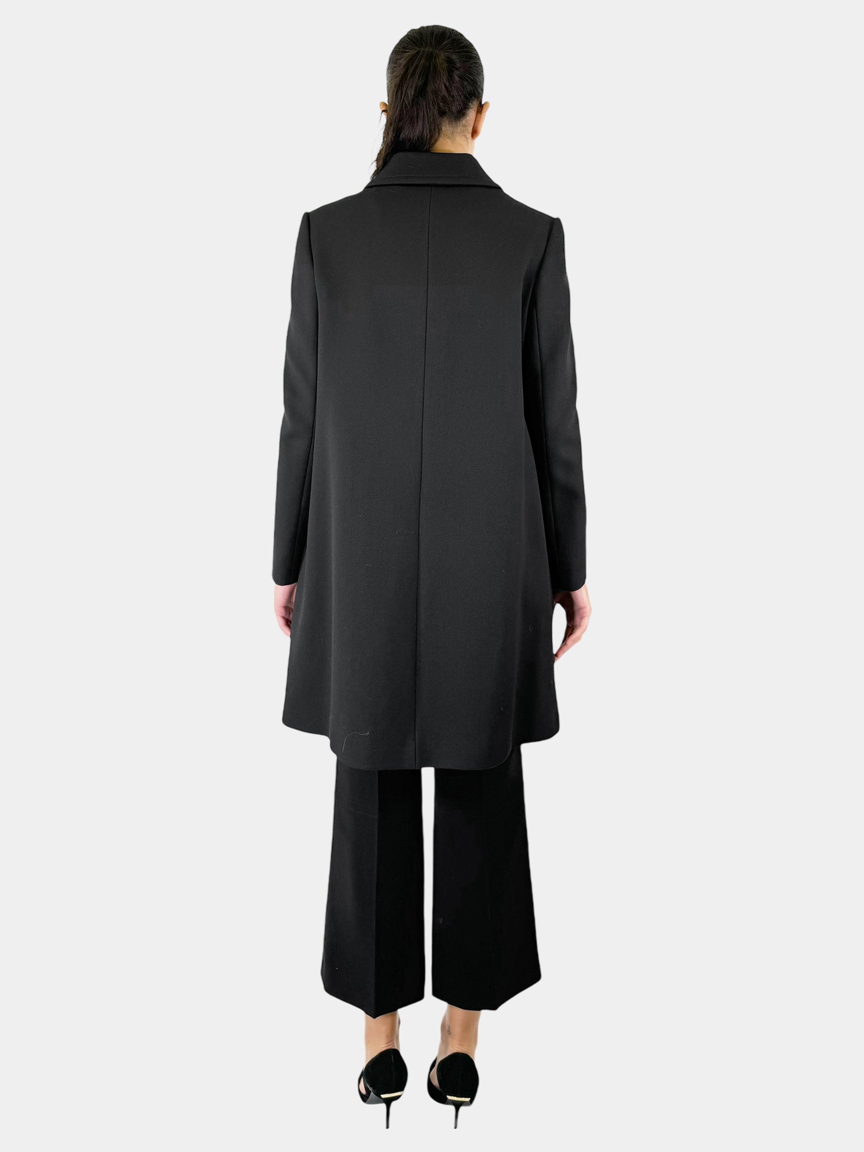 Wool Single-Breasted Coat - Size 44
