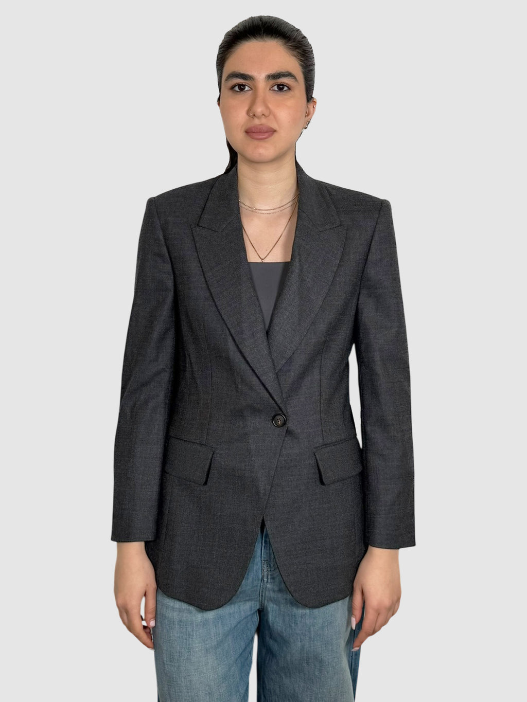Wool Single-Button Blazer