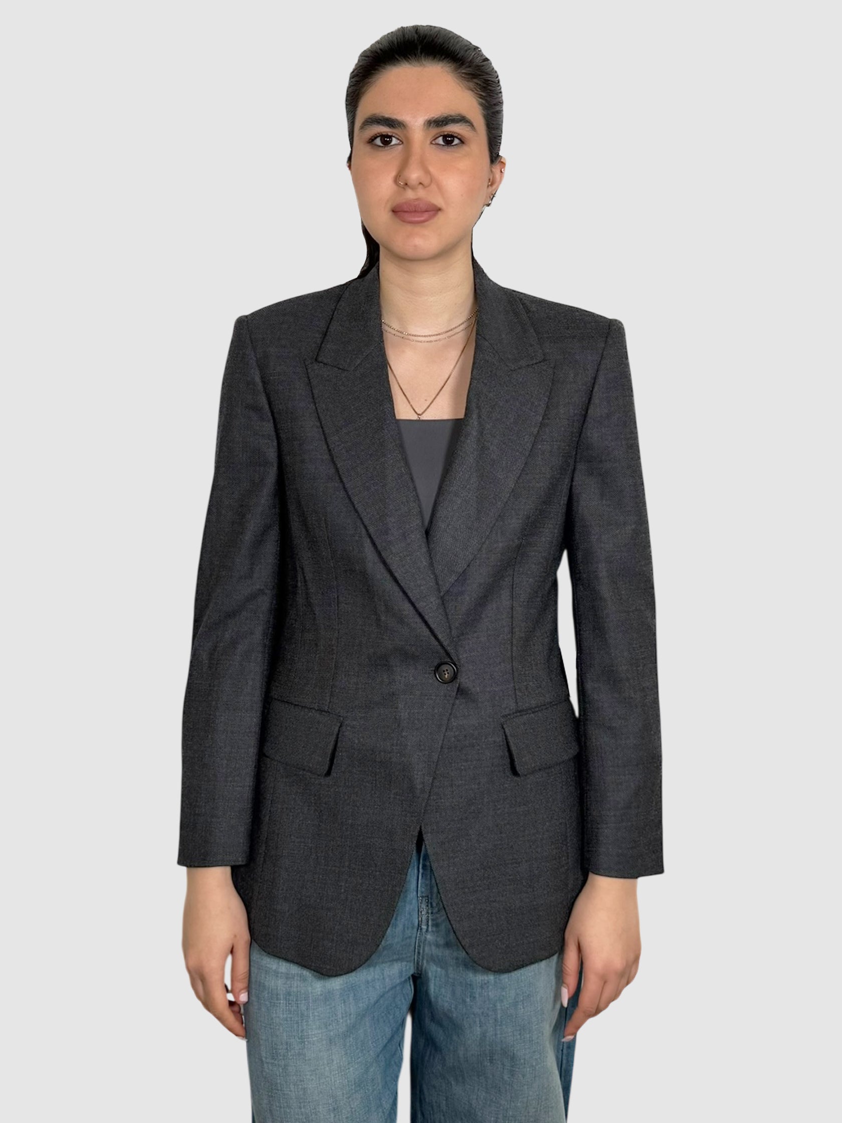 Wool Single-Button Blazer