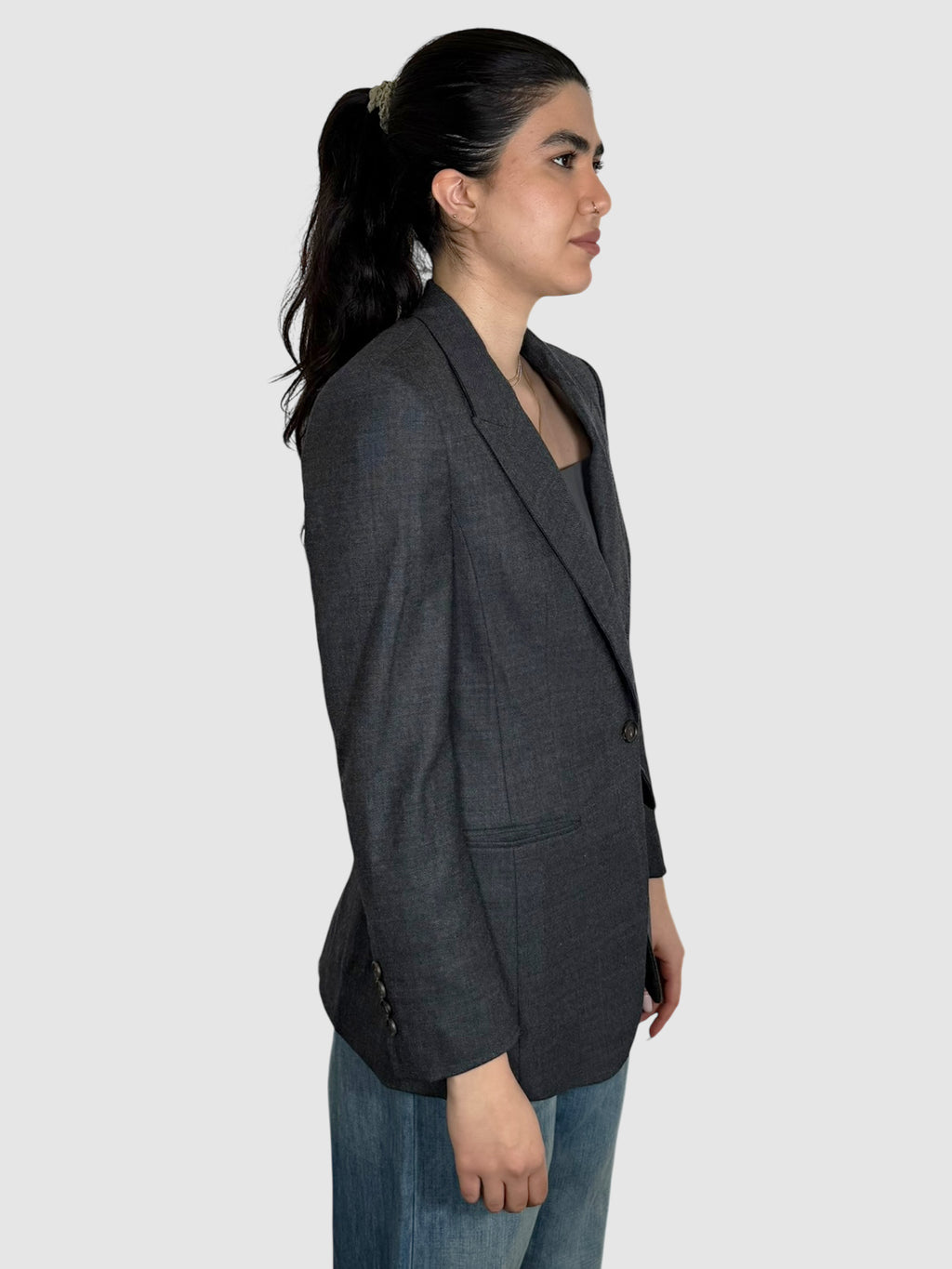 Wool Single-Button Blazer