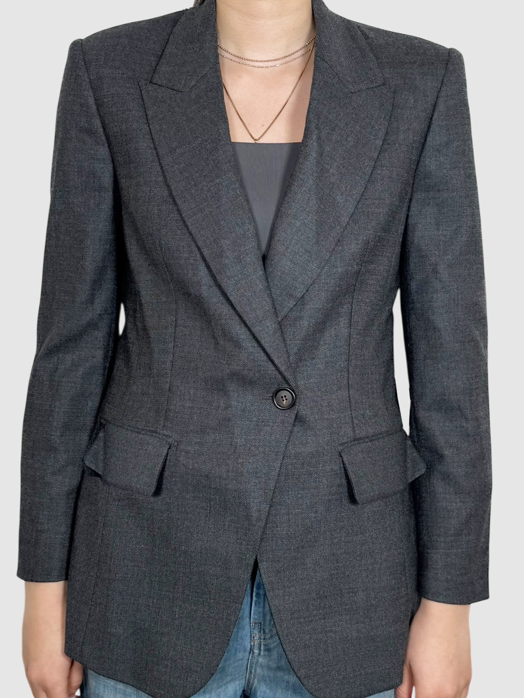 Wool Single-Button Blazer