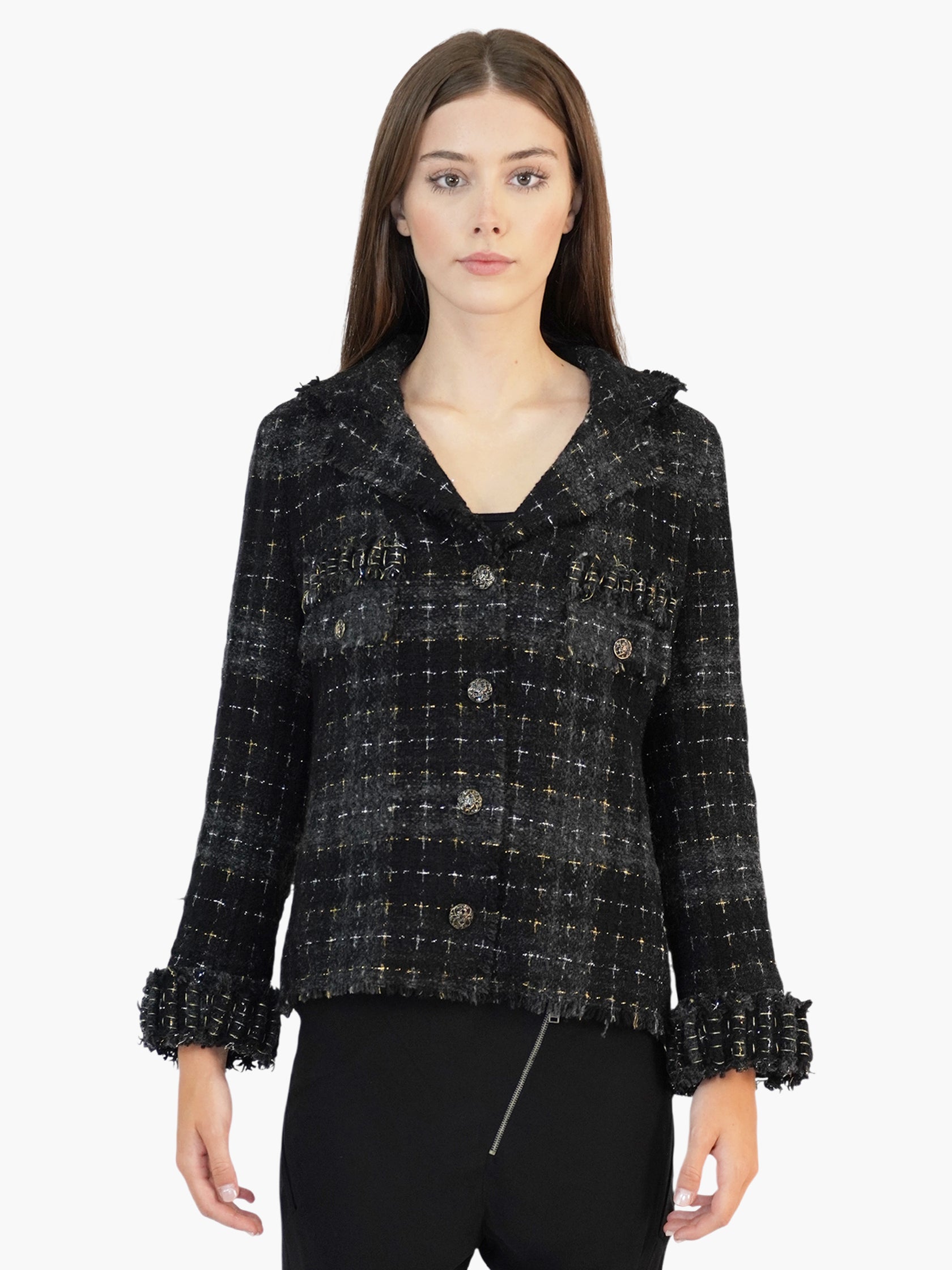 2008 Tweed Fringe Blazer