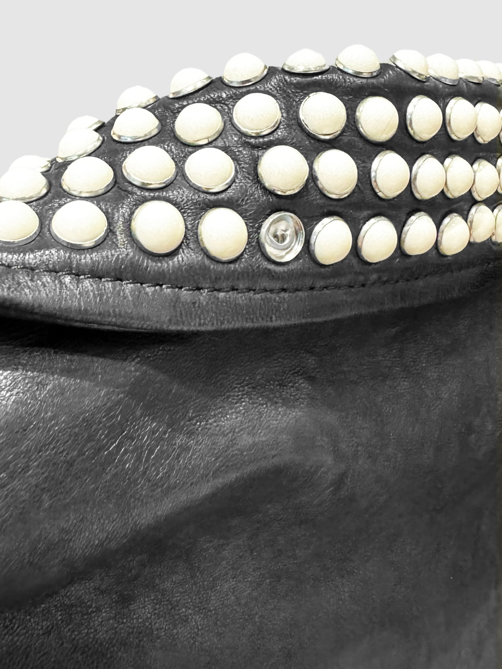 Noreta Studded Leather Moto Jacket - Size 36