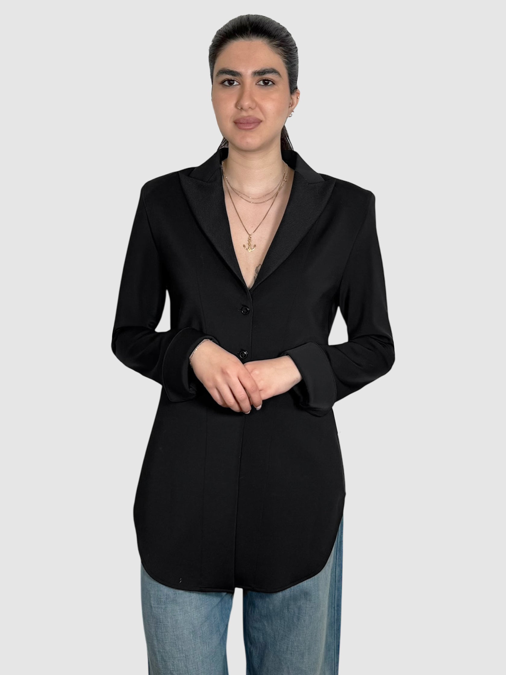 Cinched Button-Up Blazer