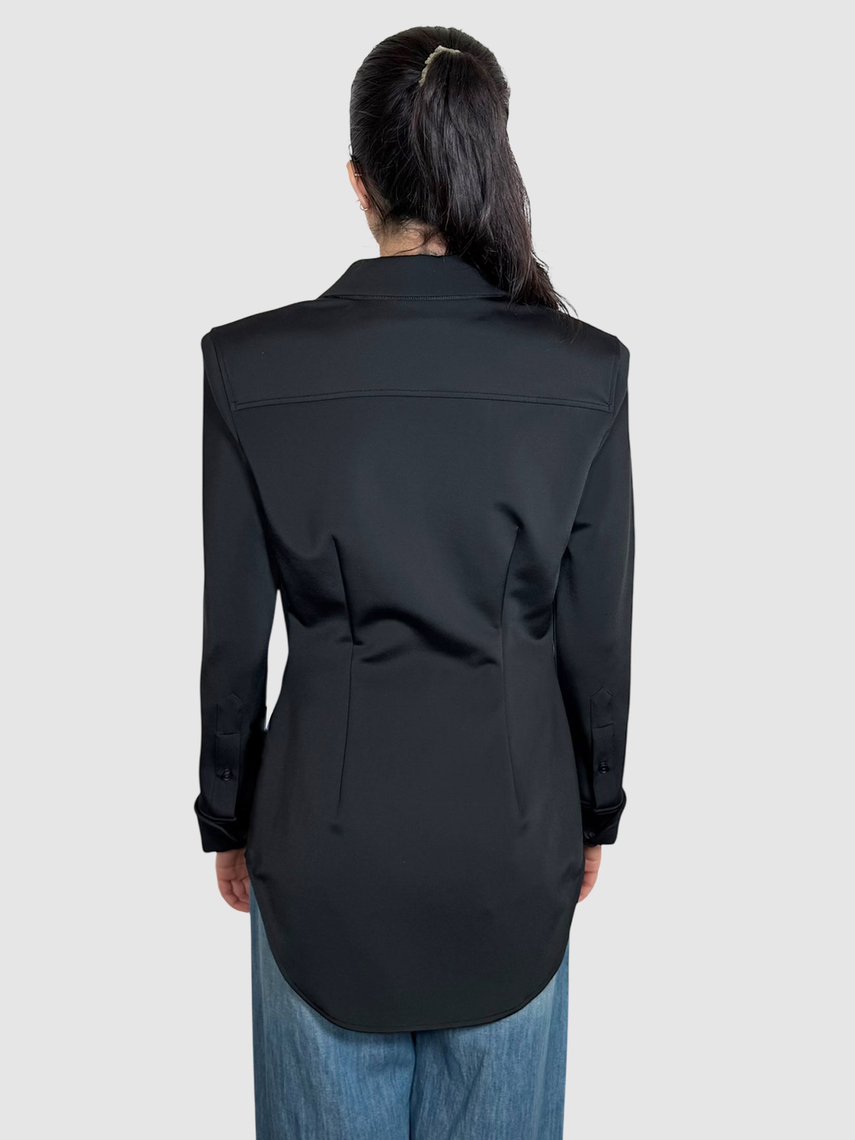 Cinched Button-Up Blazer