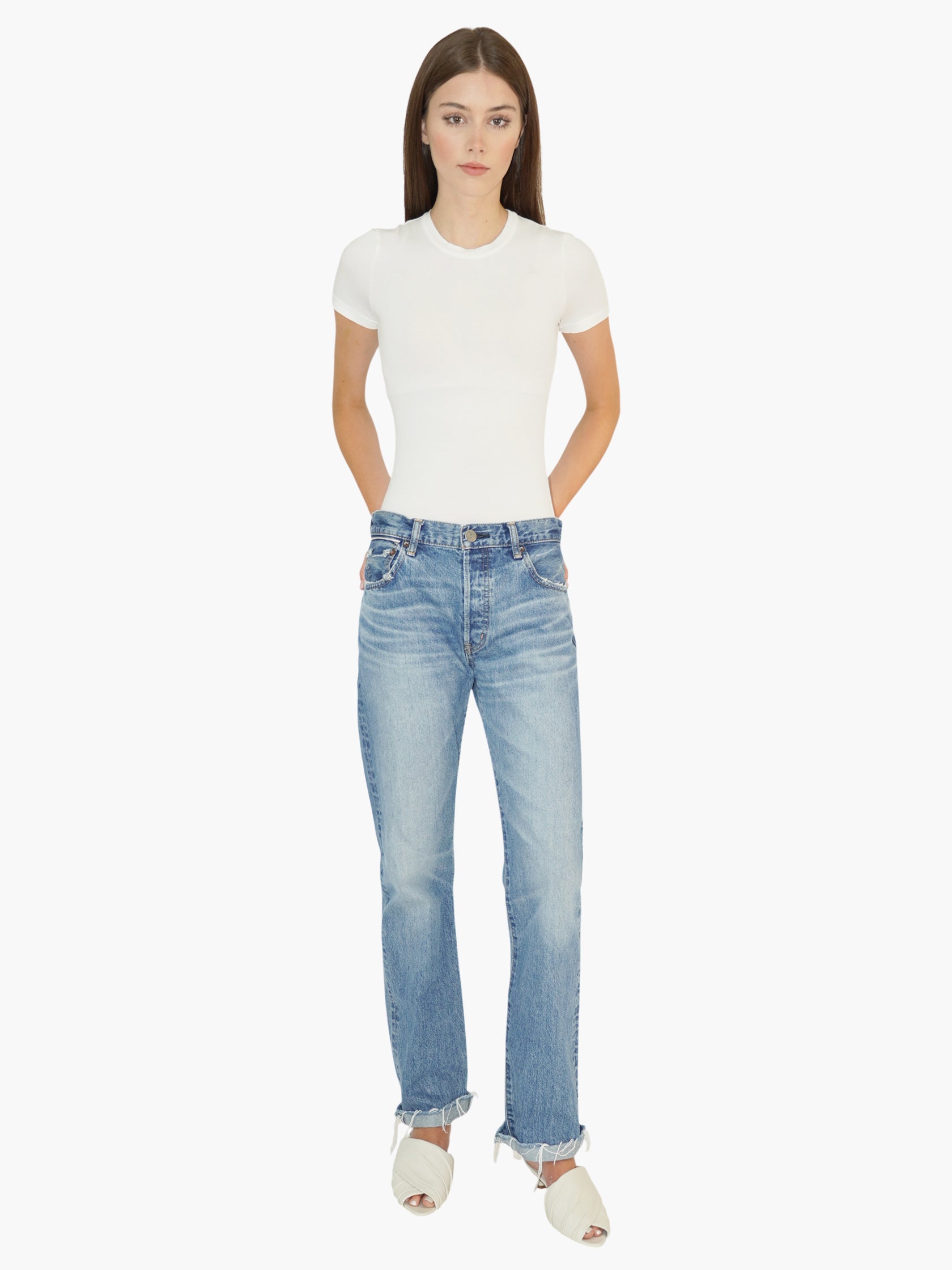 Raw Hem Relaxed Jeans