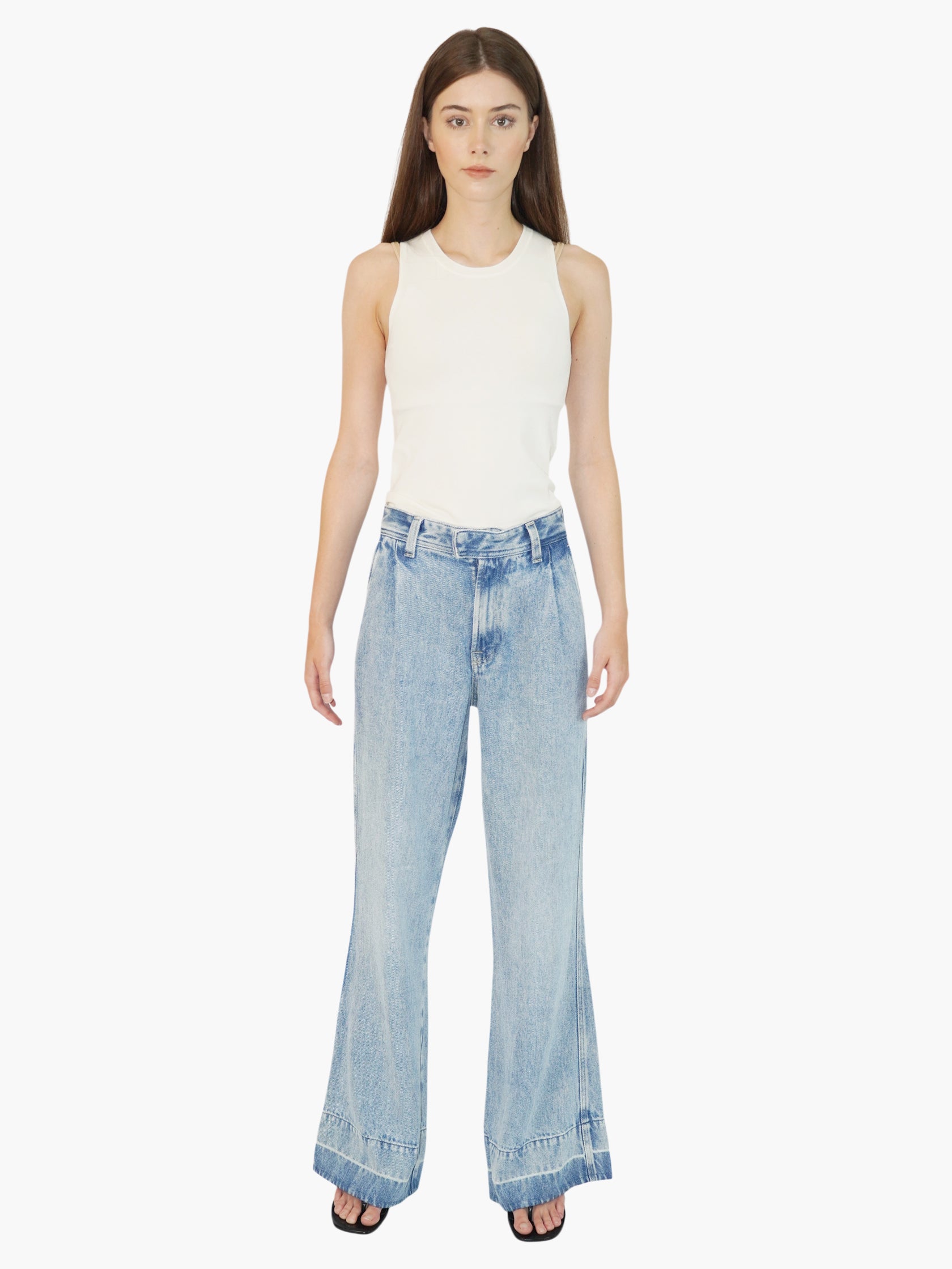 Denim-Like Trouser Pants