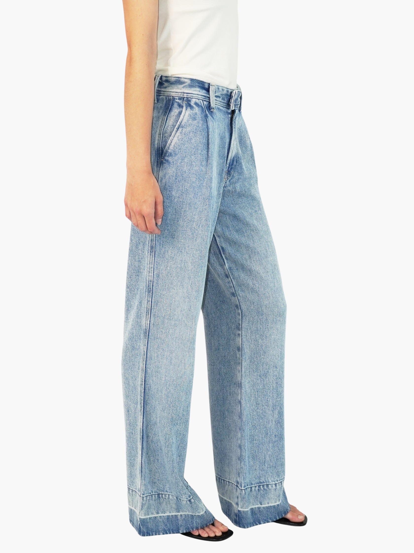 Denim-Like Trouser Pants