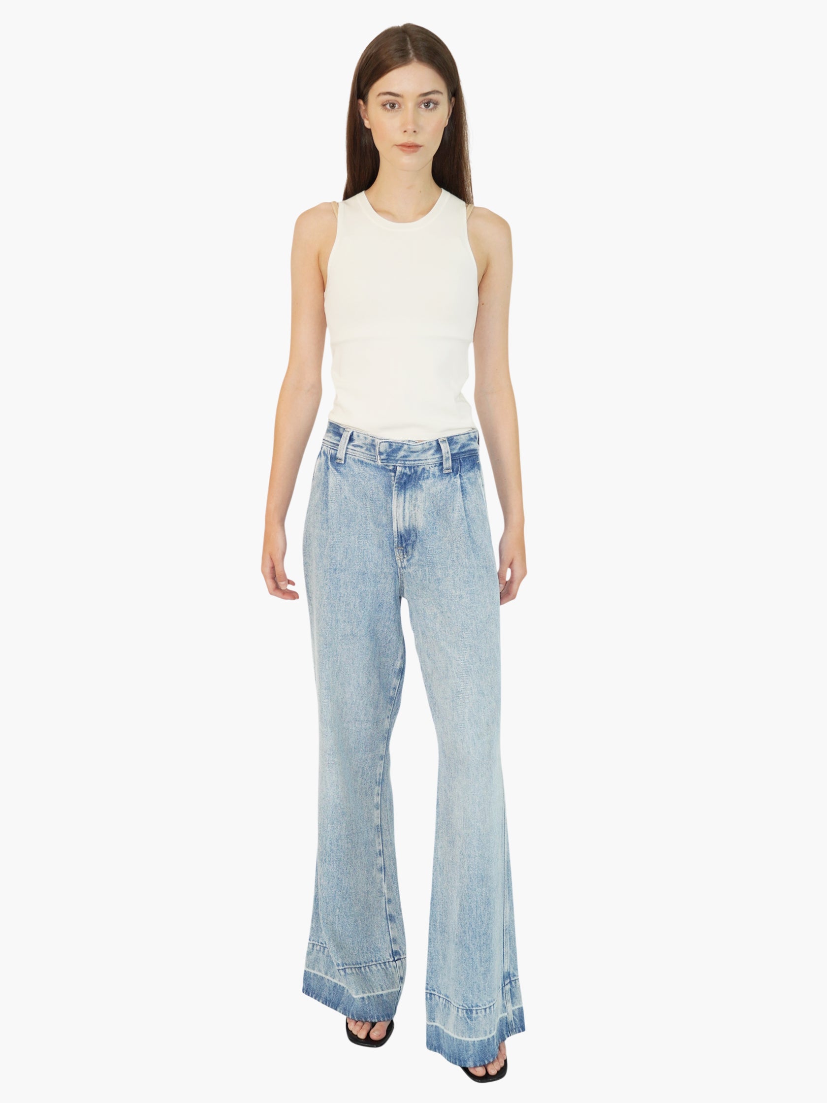 Denim-Like Trouser Pants