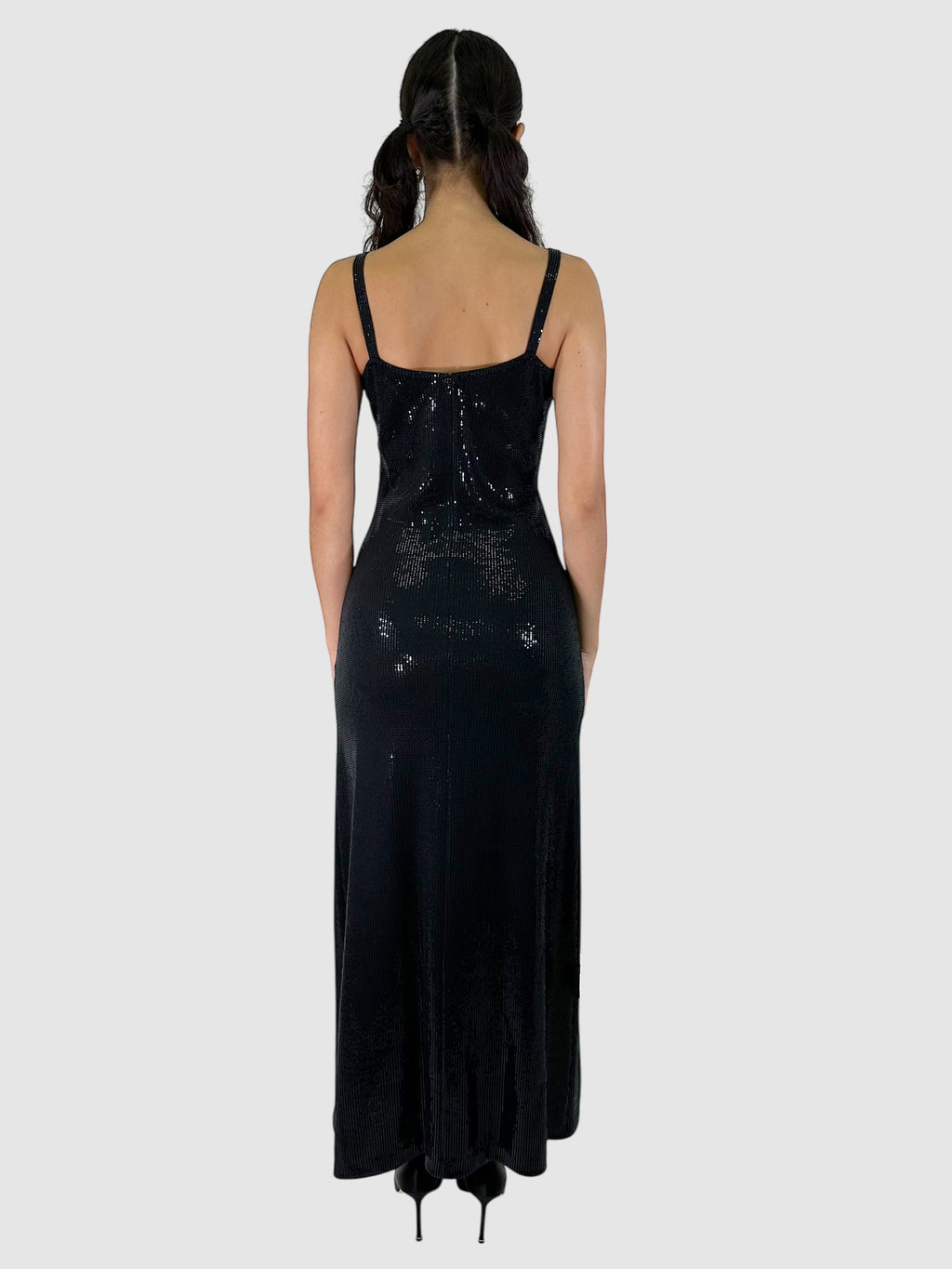 Sequinned Maxi Dress with Sheer Shawl - Size 6