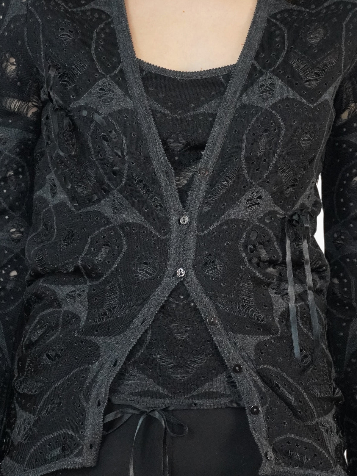 Patterned Cardigan Set