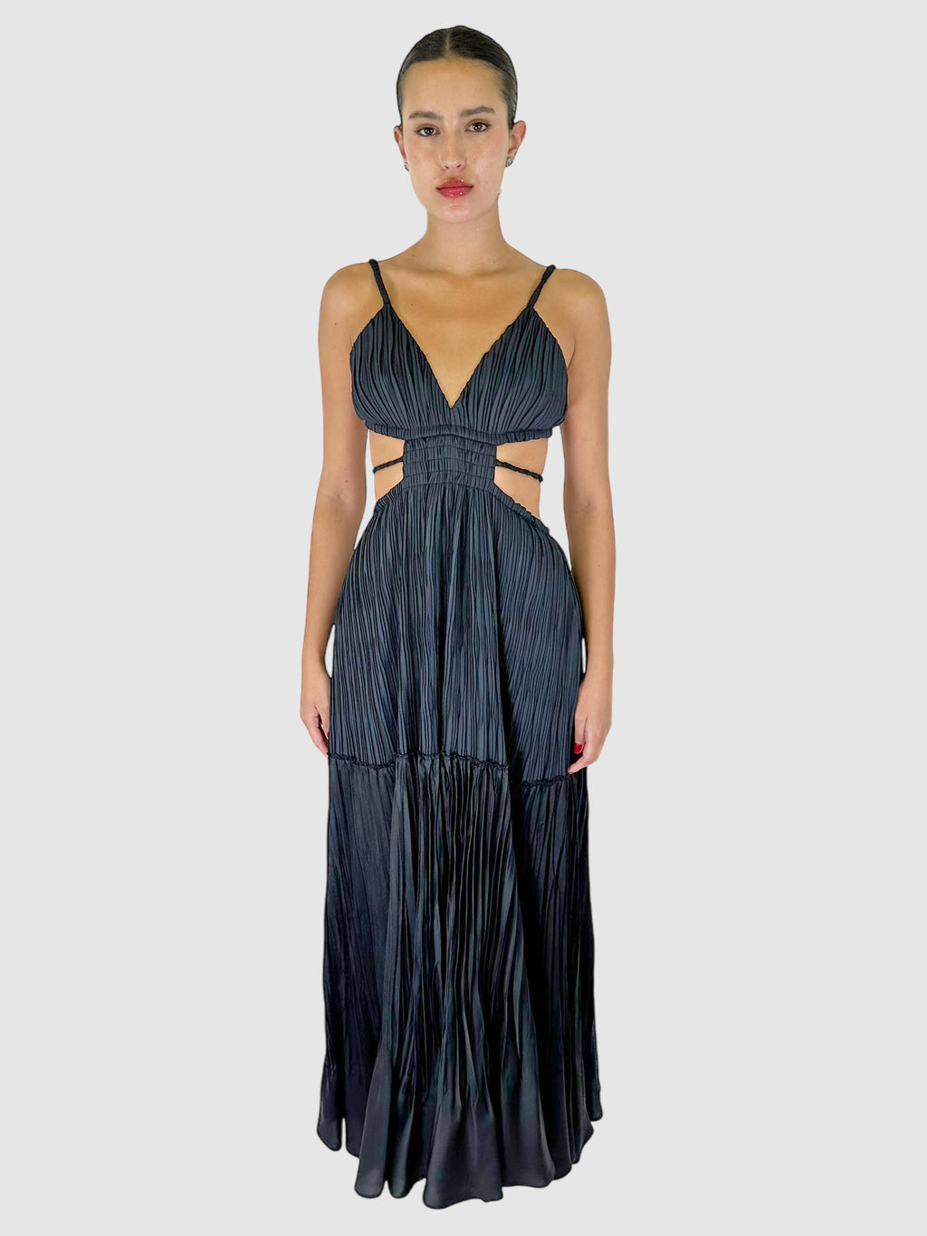 Strappy Pleated Maxi Dress - Size 4