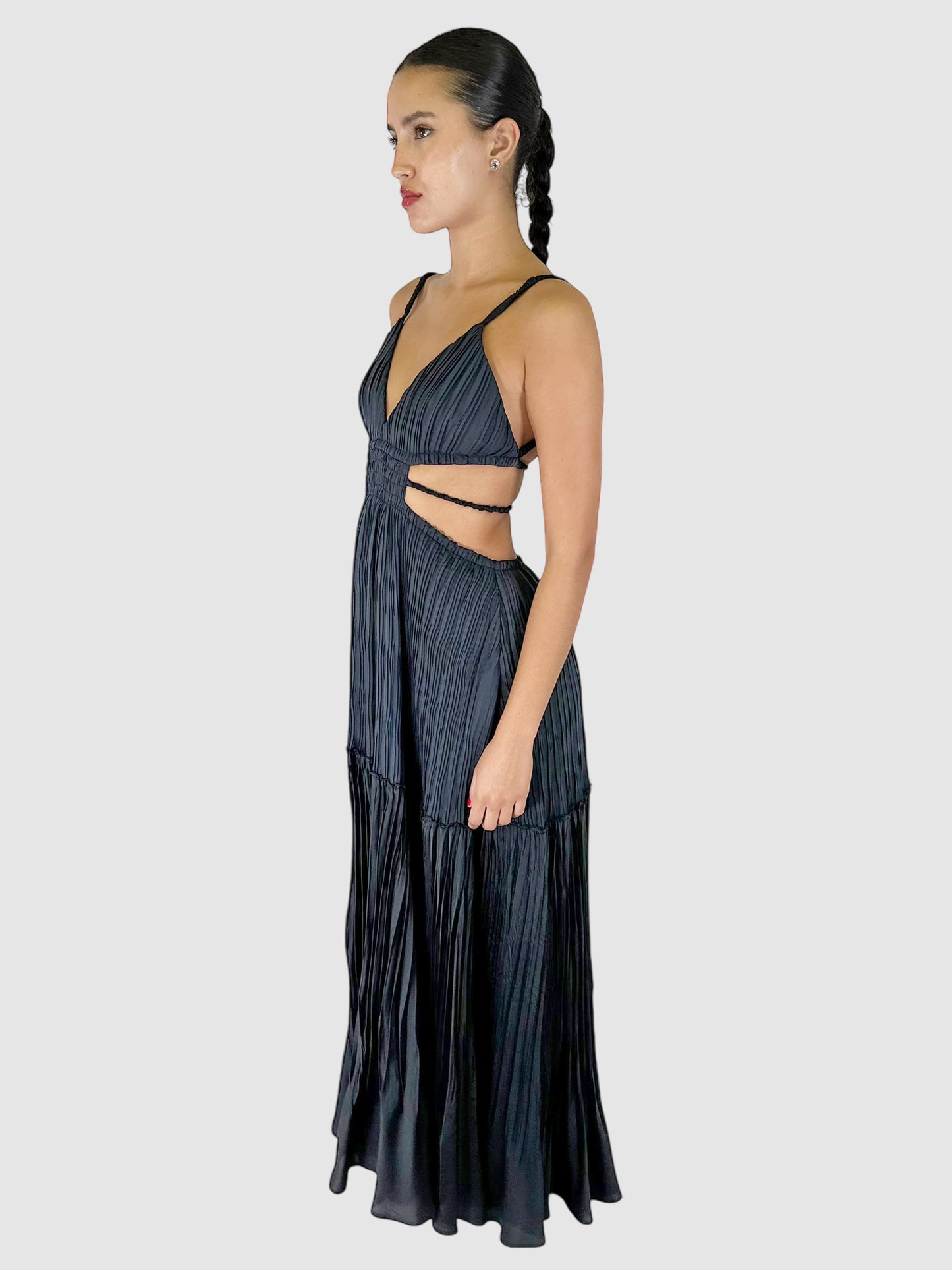 Strappy Pleated Maxi Dress - Size 4