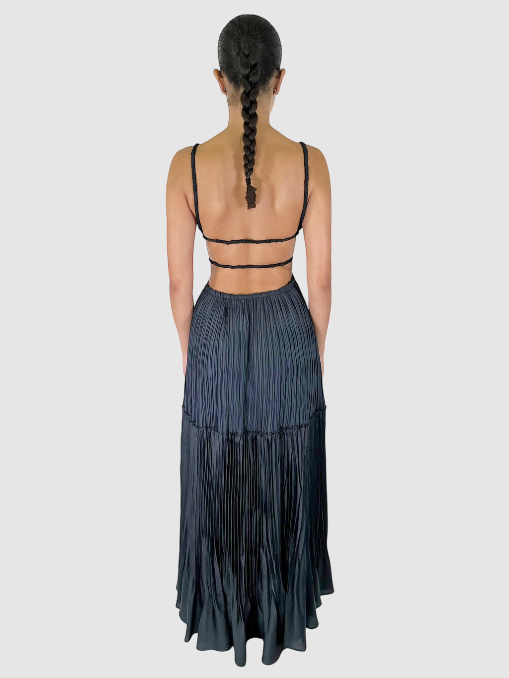 Strappy Pleated Maxi Dress - Size 4