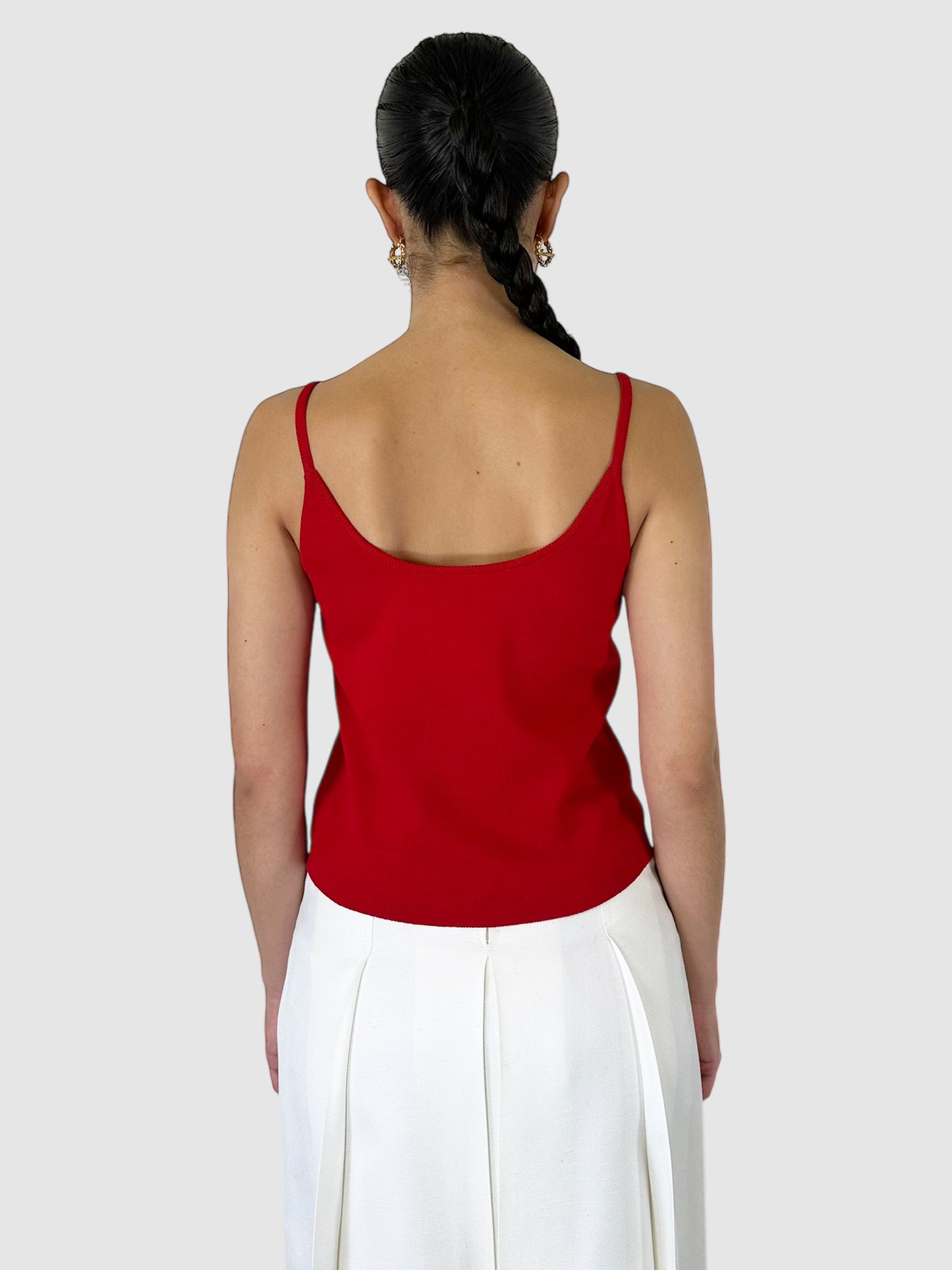 Spaghetti Strap V-Neck Tank Top - Size S