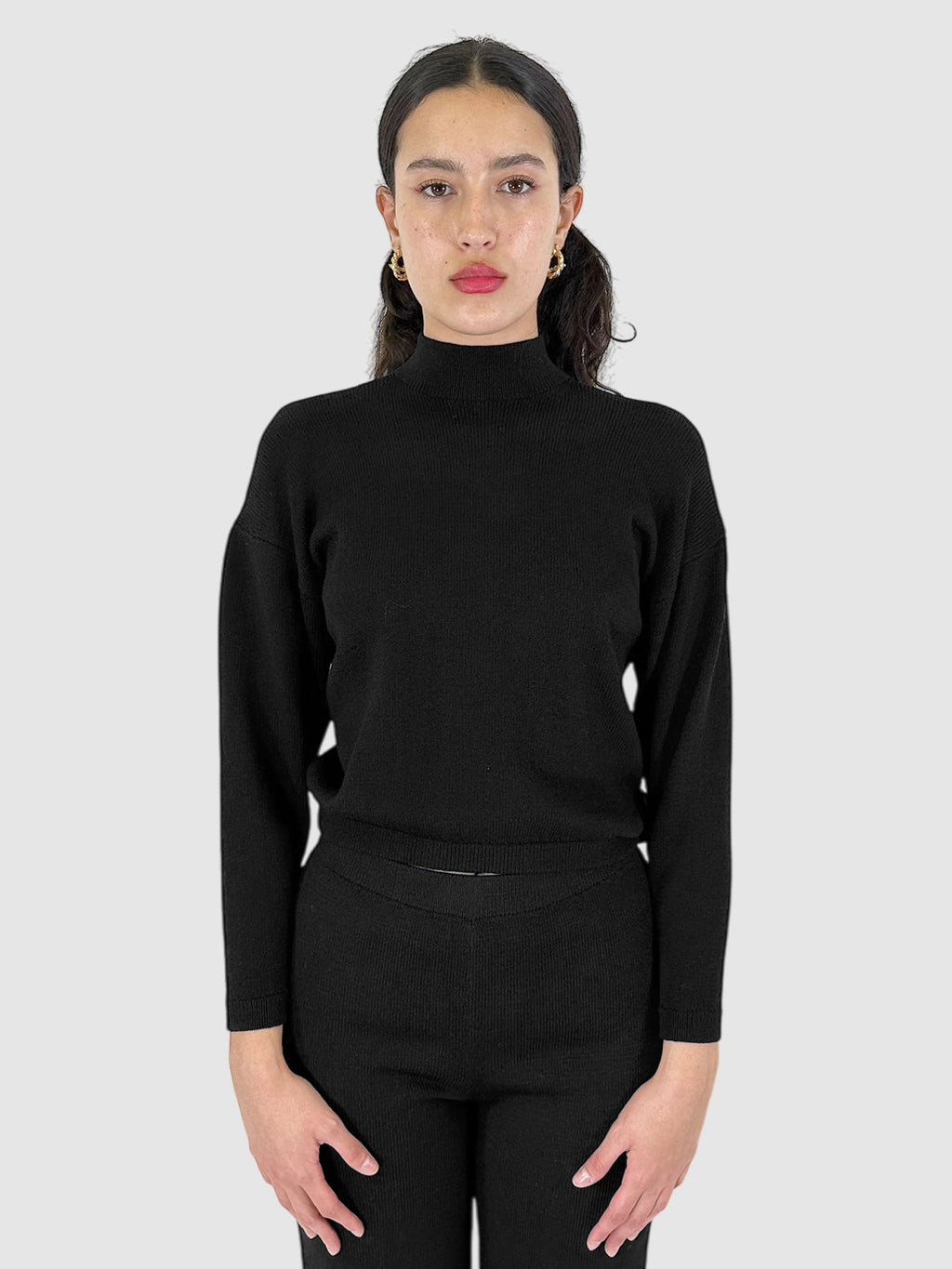 Wool Mock Neck Sweater - Size S