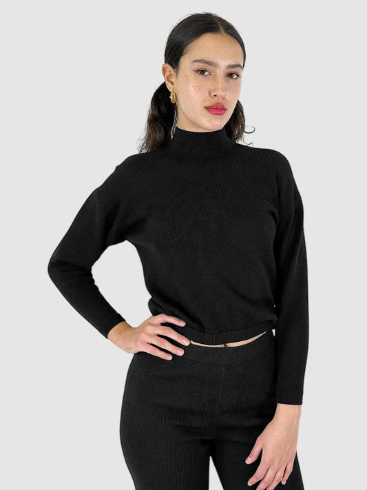 Wool Mock Neck Sweater - Size S