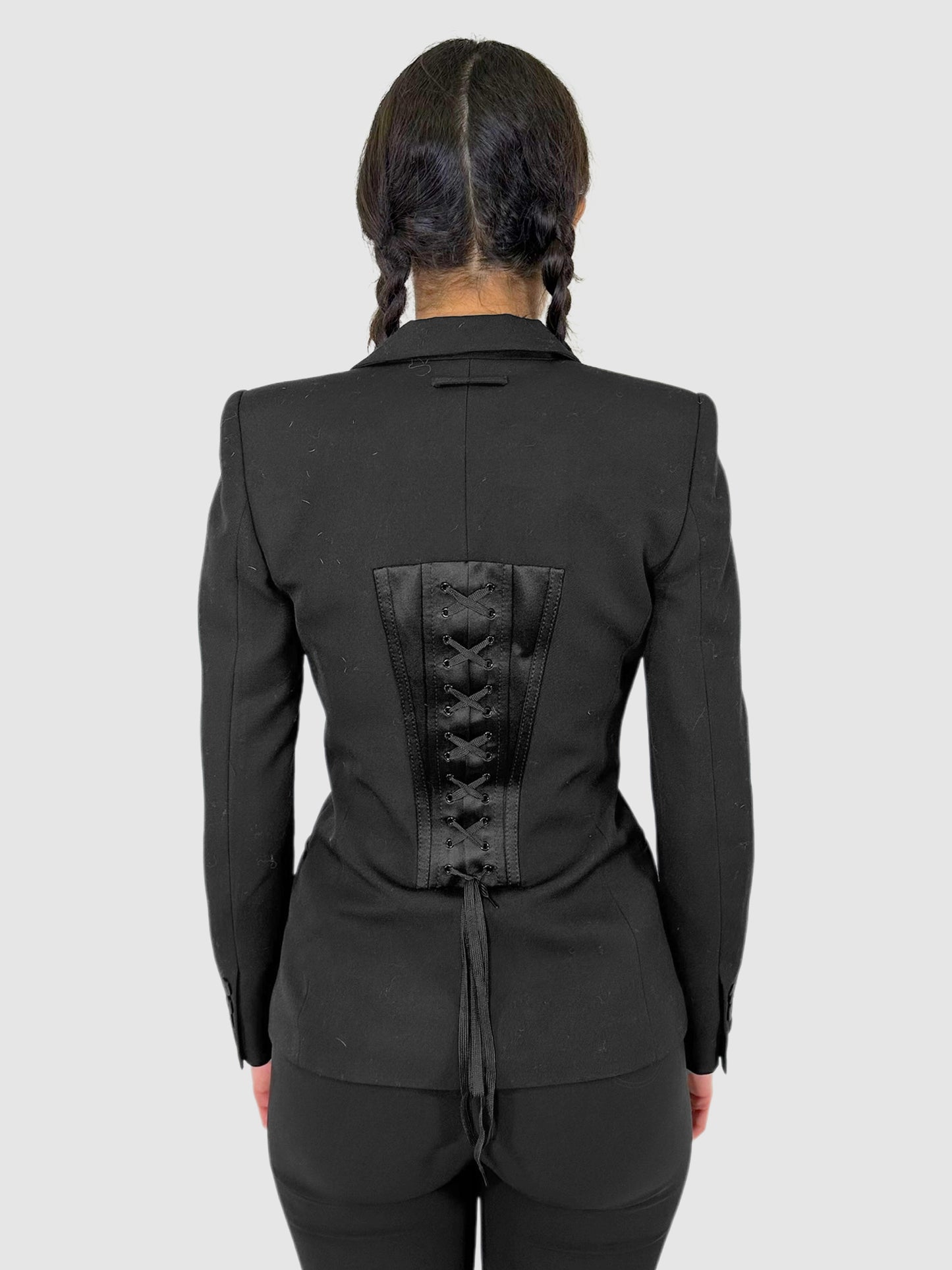 Wool/Silk Corset Back Blazer - Size 4