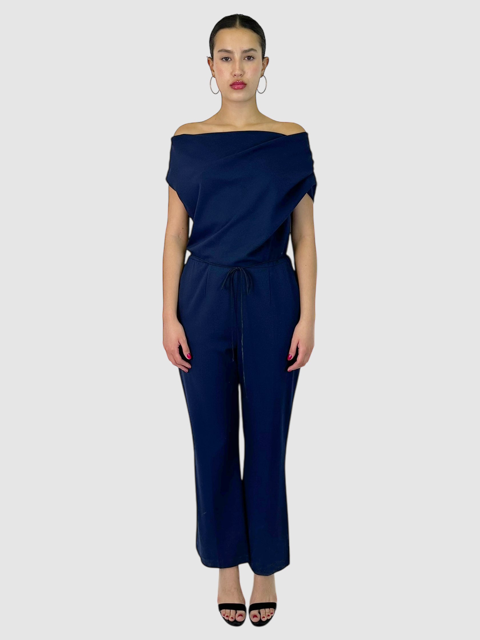 Wide Leg Belted Jumpsuit - Size 42