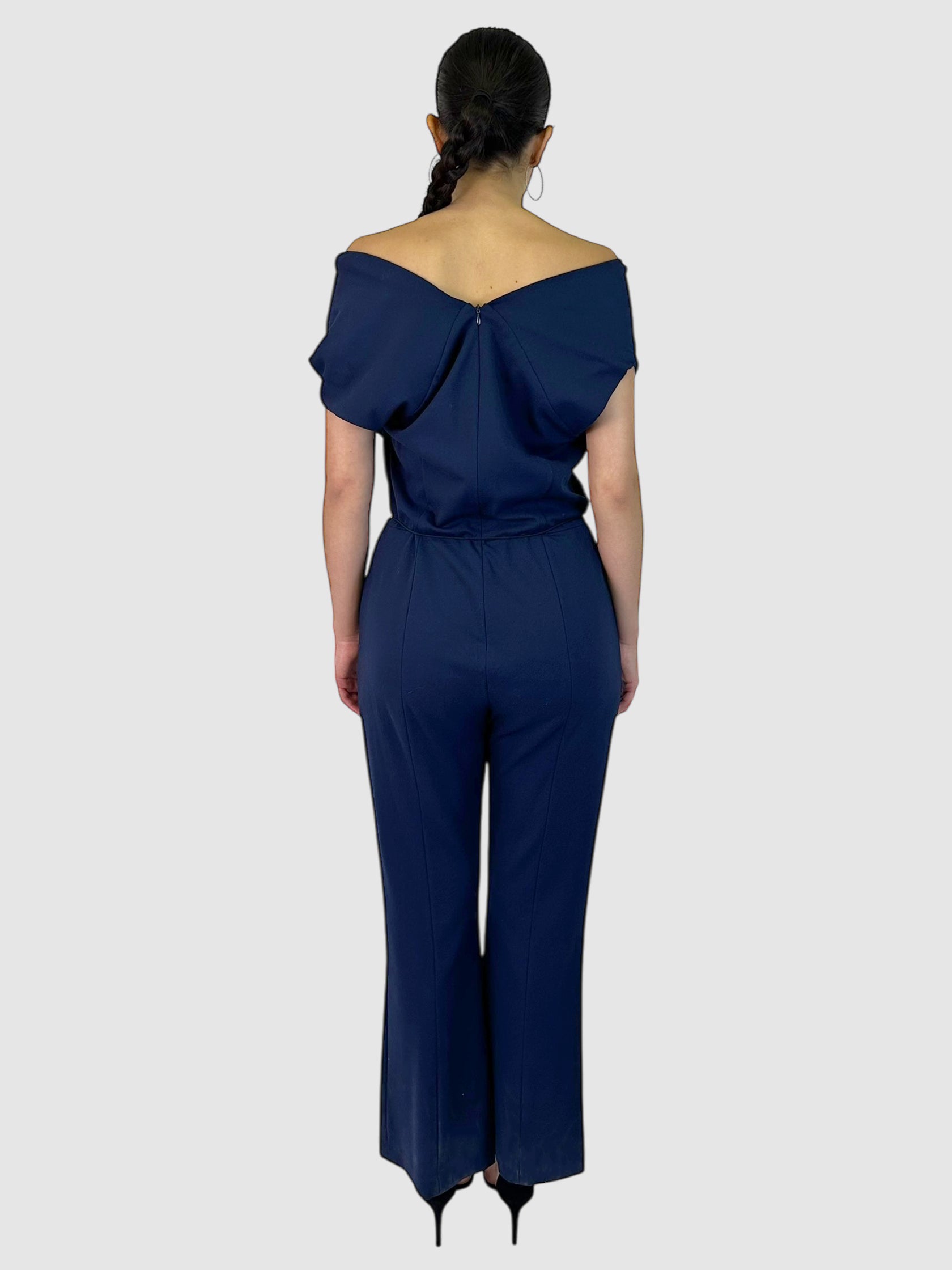Wide Leg Belted Jumpsuit - Size 42