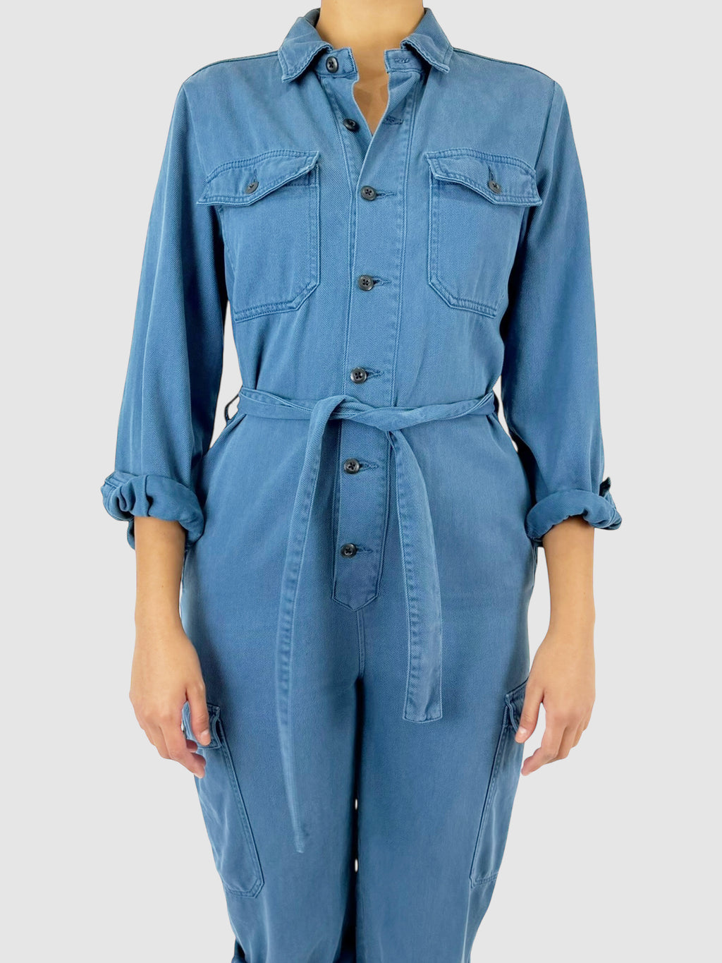 Denim Button-Up Jumpsuit