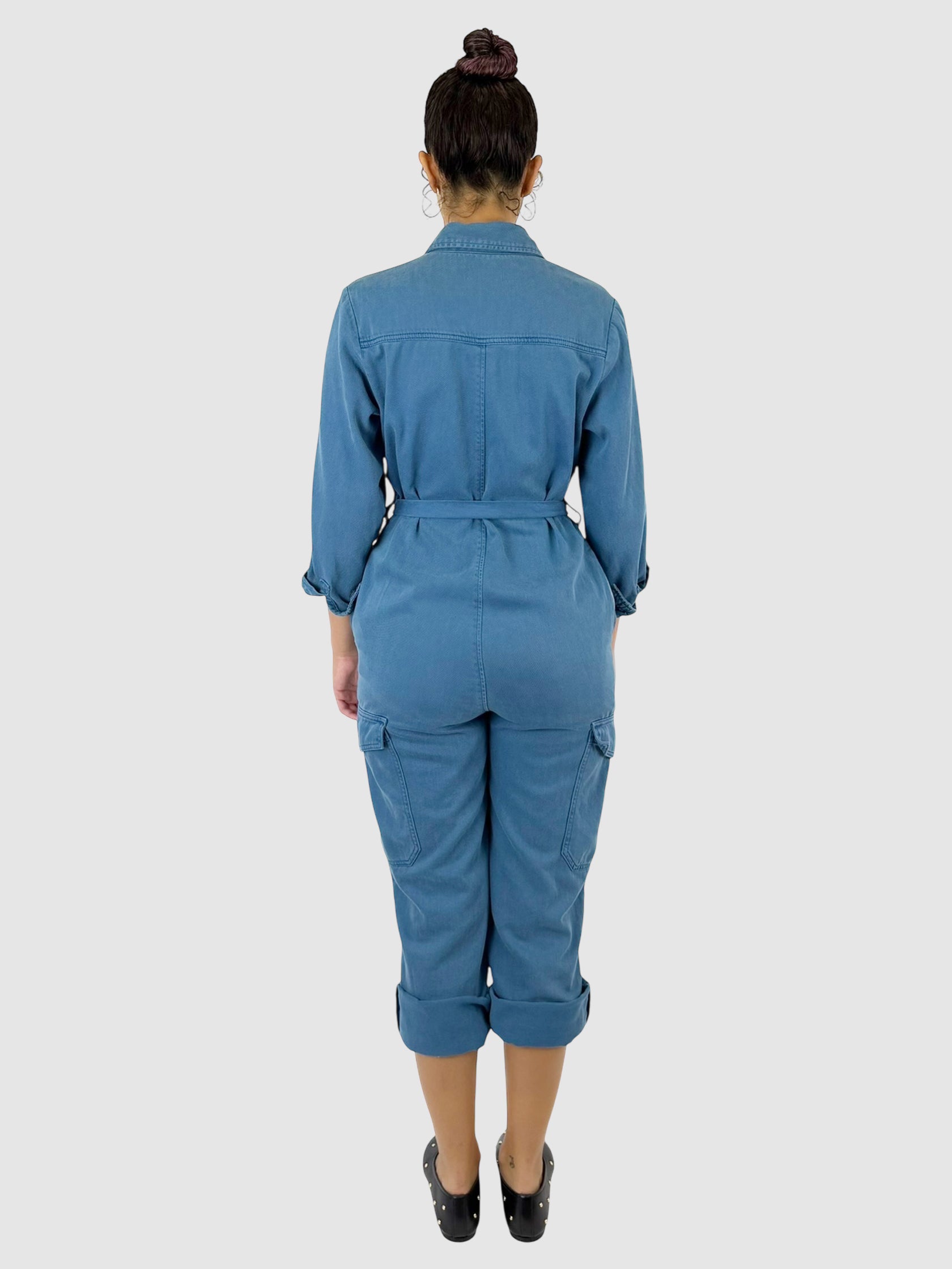 Denim Button-Up Jumpsuit