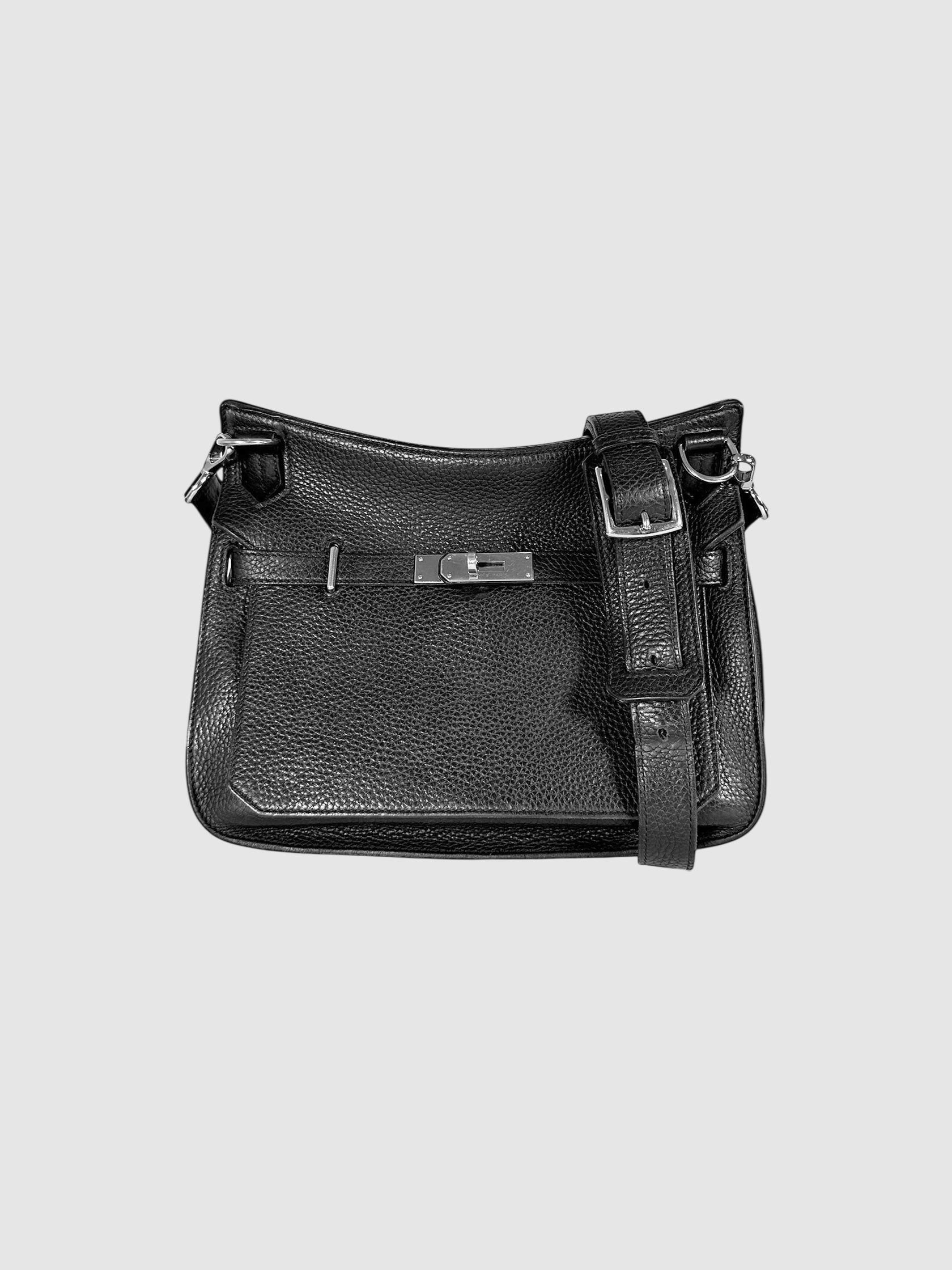 Hermès Black Clemence Leather Jypsiere 28 Crossbody Bag Luxury Designer Resale Consignment Secondhand Toronto Hermes