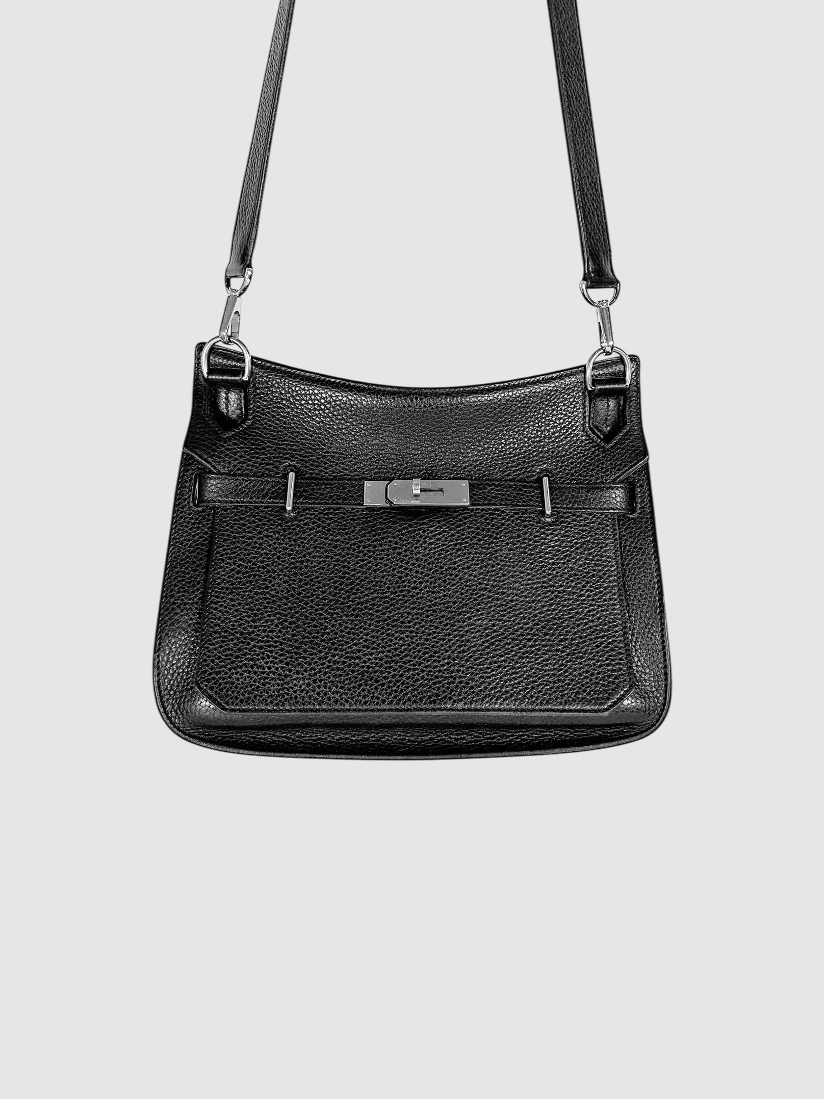 Hermès Black Clemence Leather Jypsiere 28 Crossbody Bag Luxury Designer Resale Consignment Secondhand Toronto Hermes