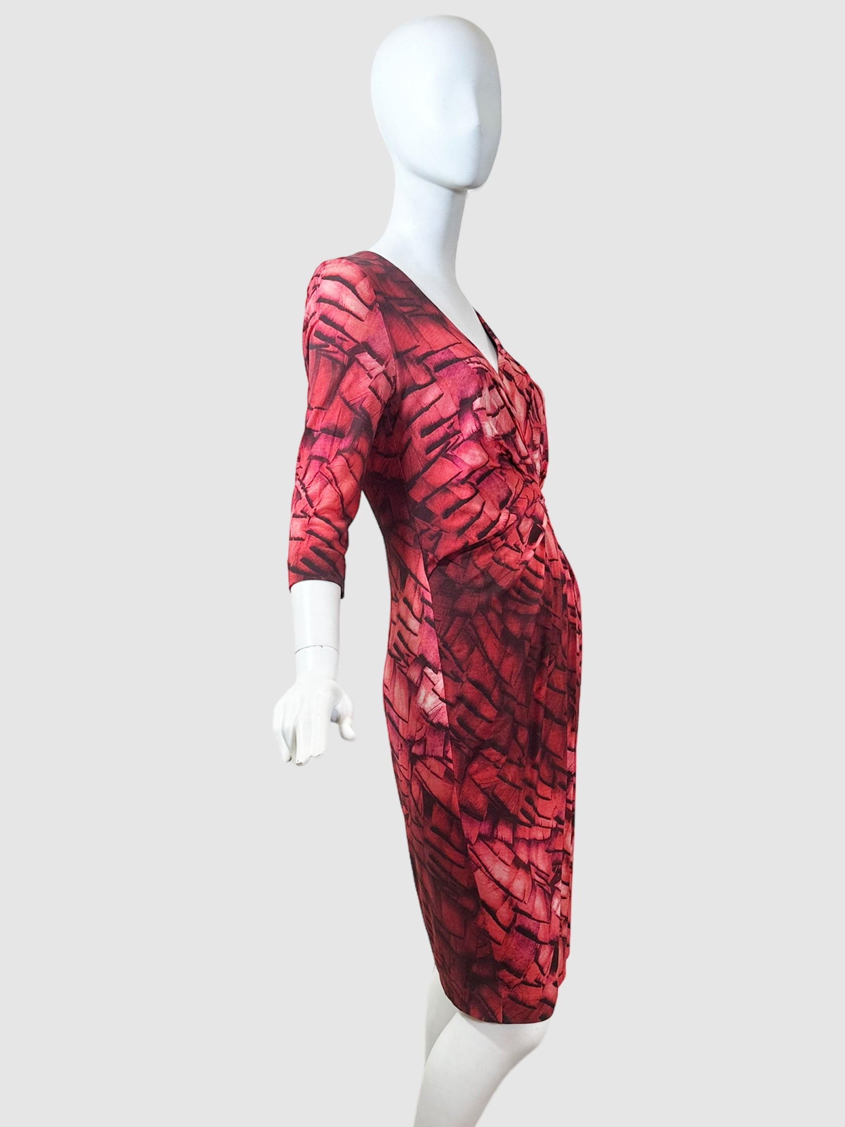 Printed Wrap-Like Dress - Size 40(M)