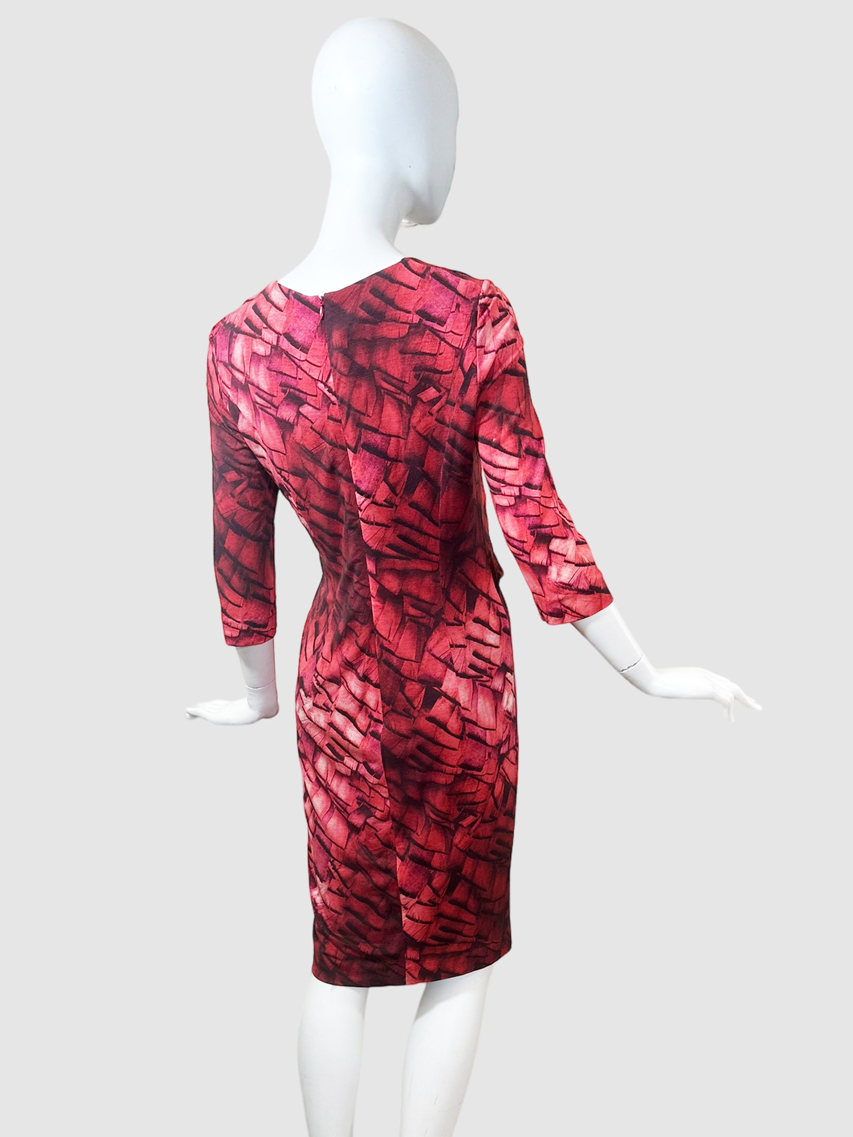 Printed Wrap-Like Dress - Size 40(M)