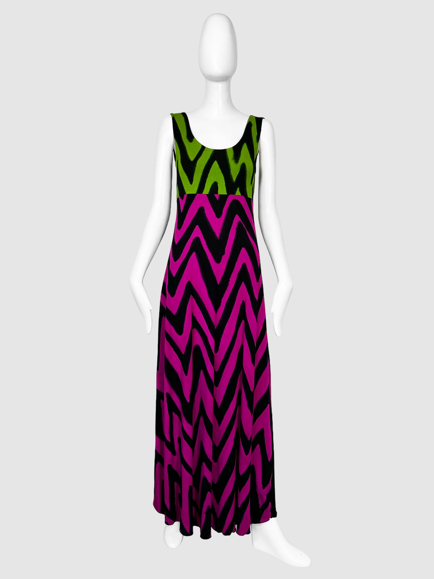 Chevron Print Maxi Dress - Size M
