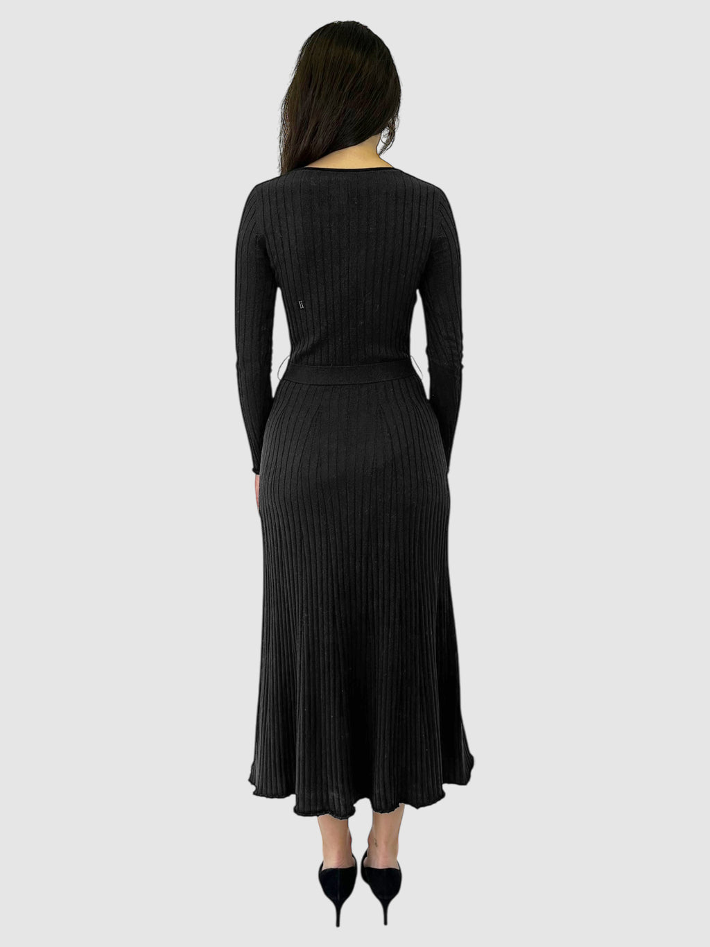 Wool Long Sleeve Maxi Dress - Size Small